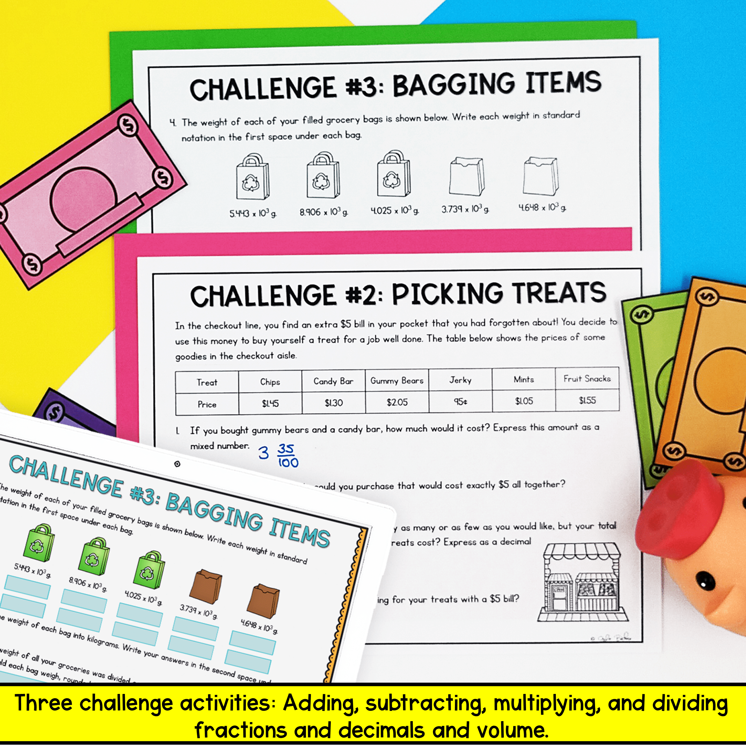 5th Grade Math PBL - Budget & Money Supermarket Spree Project Based Learning - Image 4