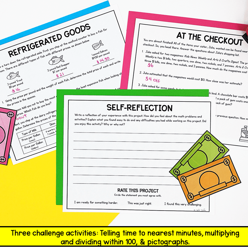 3rd Grade Math PBL - Budget & Money Supermarket Spree Project Based Learning - Image 5