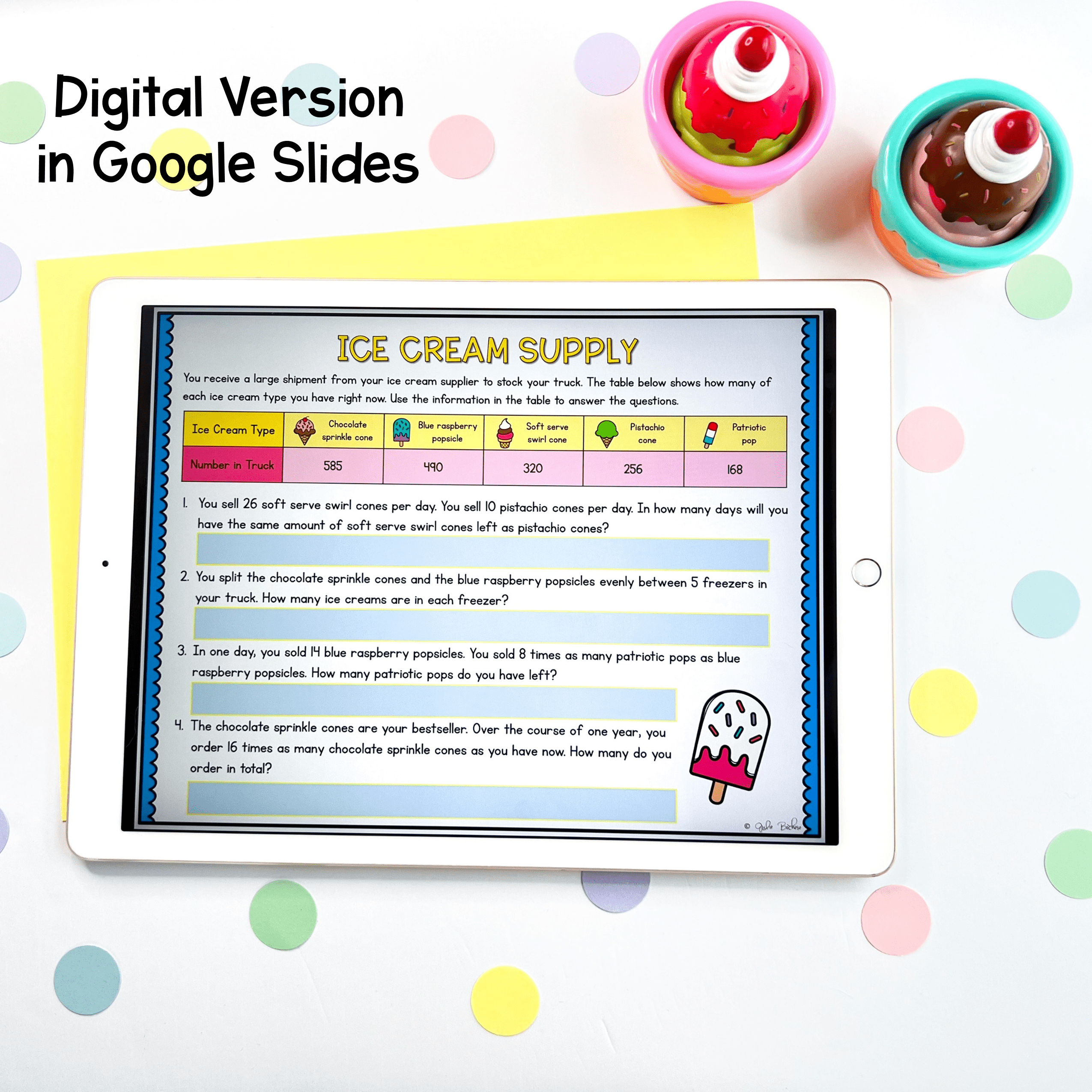 4th Grade Math PBL - Ice Cream Truck Project Based Learning - Image 5