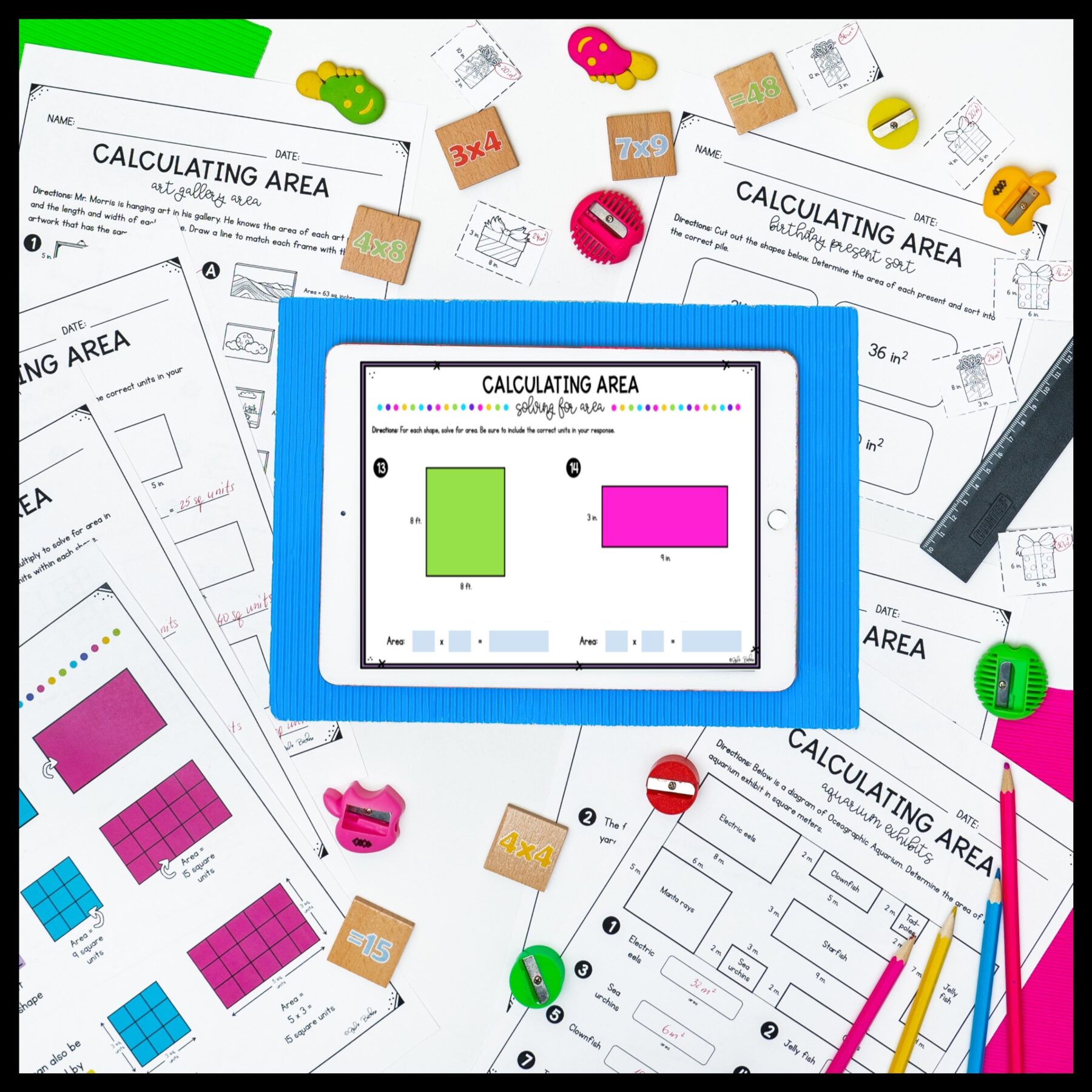 Calculating Area - 3rd Grade Math Unit - Printable & Digital Formats 3.MD.C.7 - Image 6