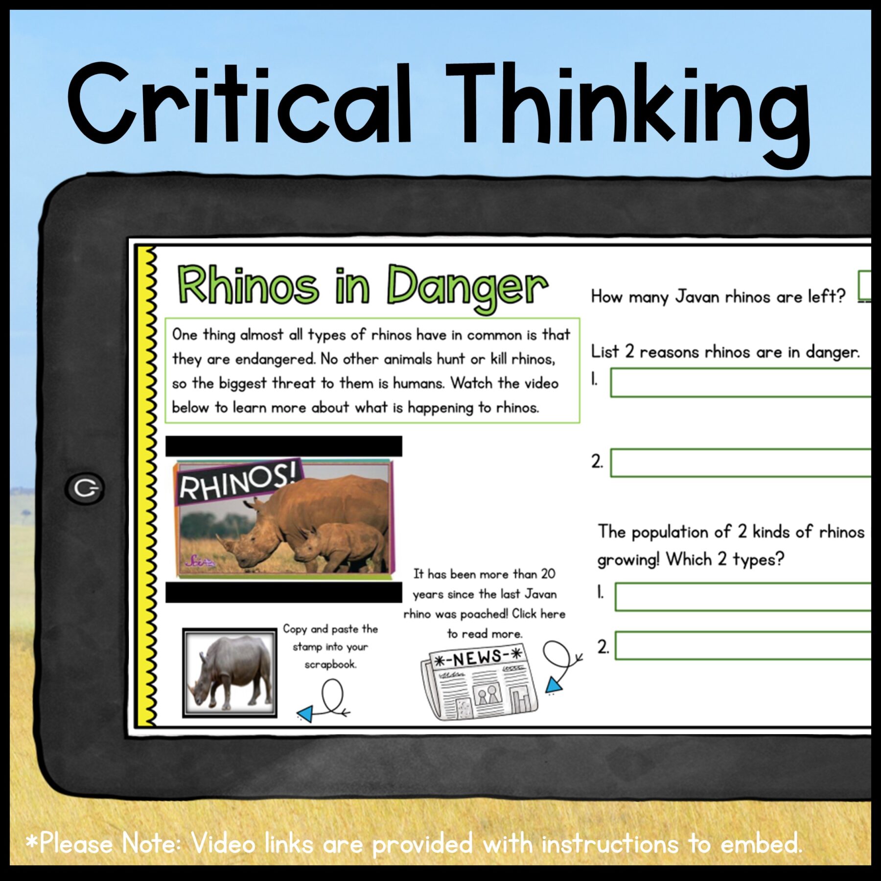 Rhinos Digital Research Webquest - 2nd-5th Grade - Google Slides - Image 6