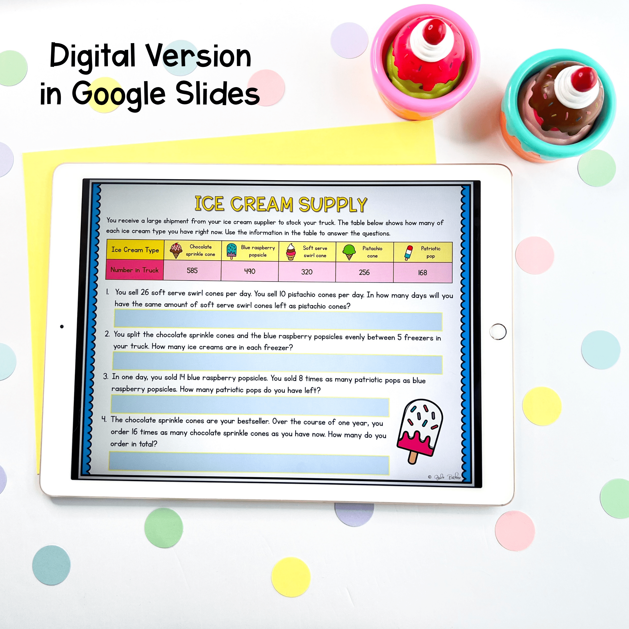 5th Grade Math PBL - Ice Cream Truck Project Based Learning - Image 6
