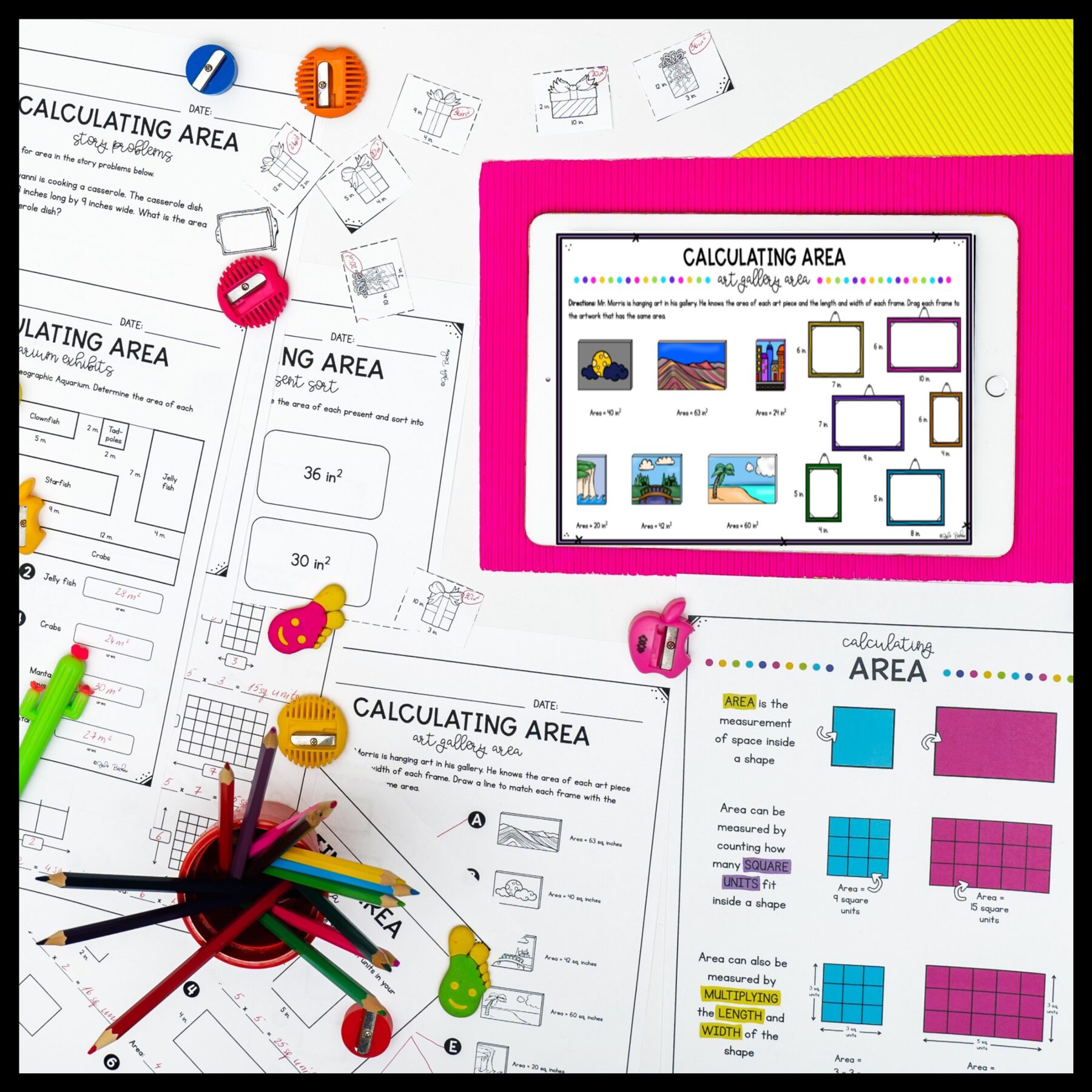 Calculating Area - 3rd Grade Math Unit - Printable & Digital Formats 3.MD.C.7 - Image 7