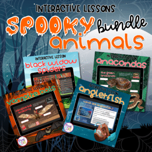 Creepy & Spooky Animals Digital Lessons Bundle Report Writing Bonus Halloween