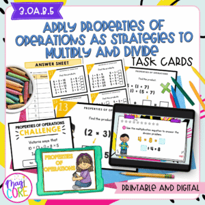 Properties of Operations - 3rd Grade Math Task Cards - 3.OA.B.5