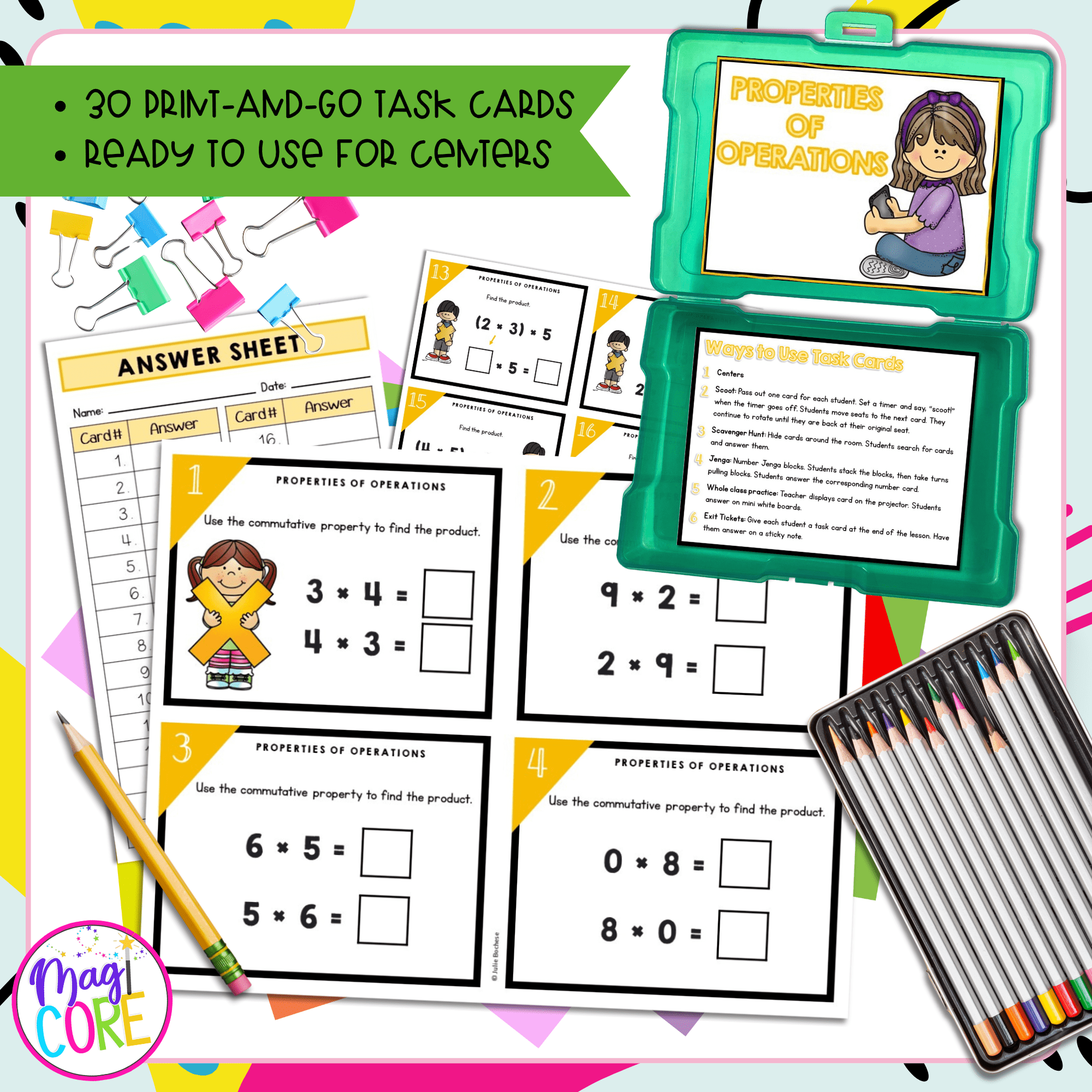 Properties of Operations - 3rd Grade Math Task Cards - 3.OA.B.5 - Image 2