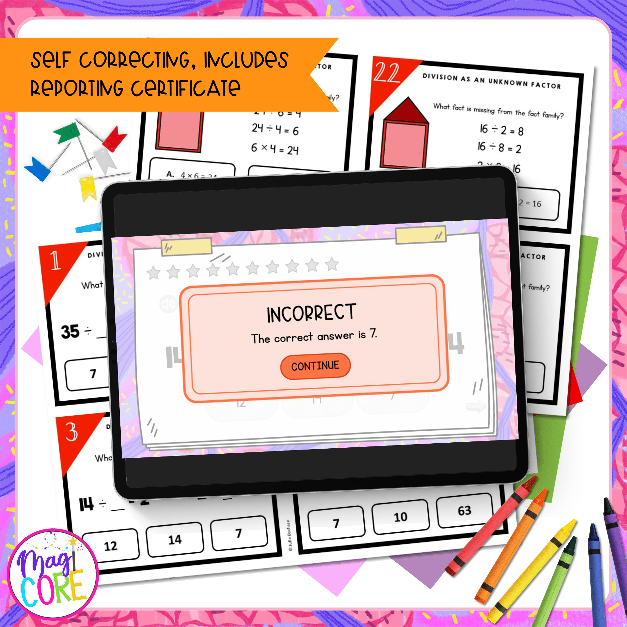 Division as an Unknown Factor - 3rd Grade Math Task Cards - 3.OA.B.6 - Image 3