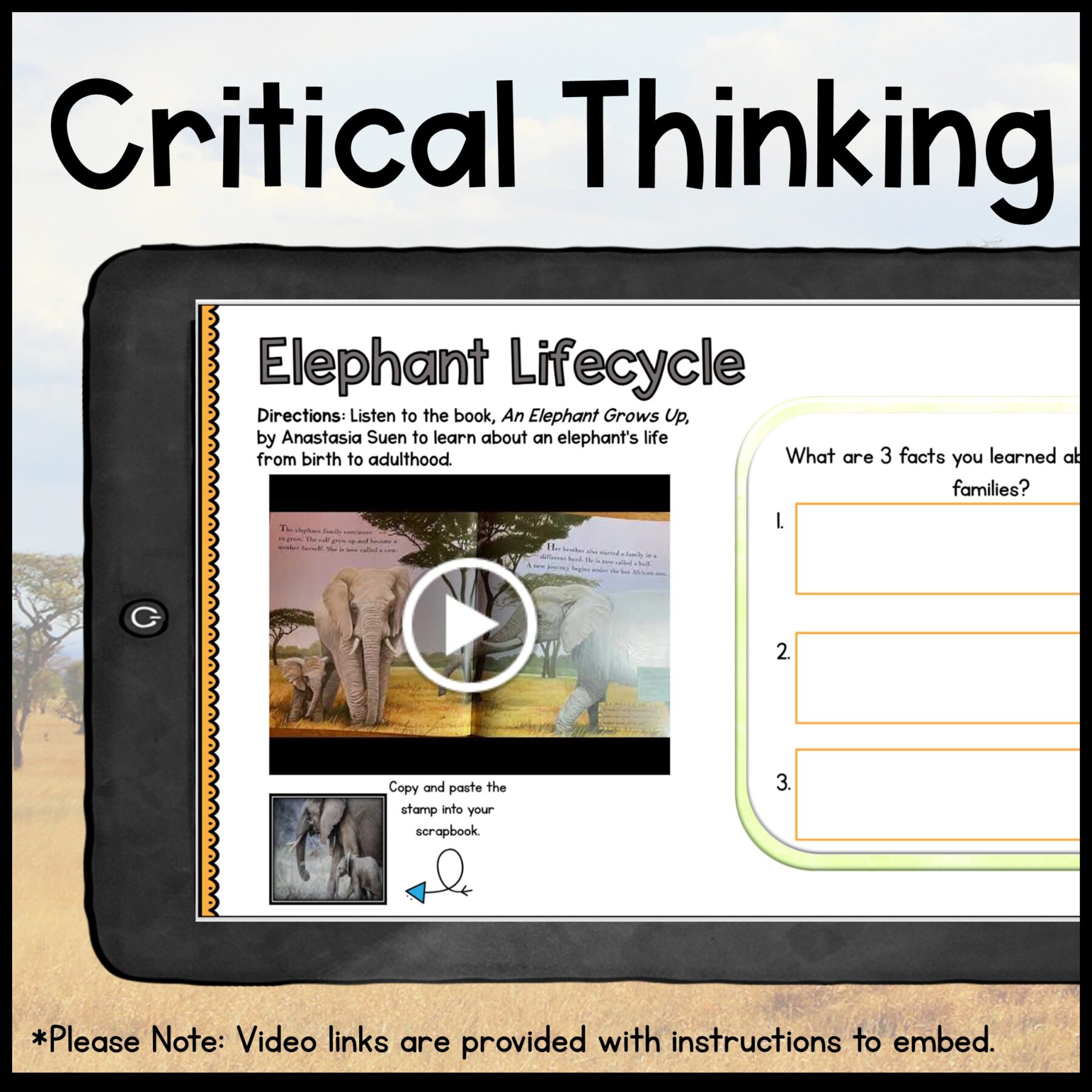 Savanna Animals Digital Research WebQuest BUNDLE - 2nd-5th Grade - Google Slides - Image 12