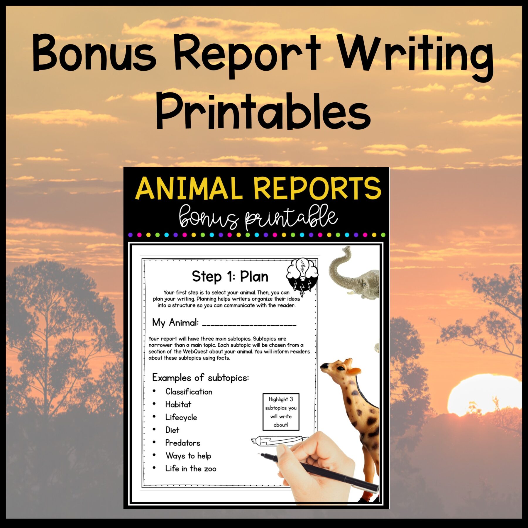 Savanna Animals Digital Research WebQuest BUNDLE - 2nd-5th Grade - Google Slides - Image 13