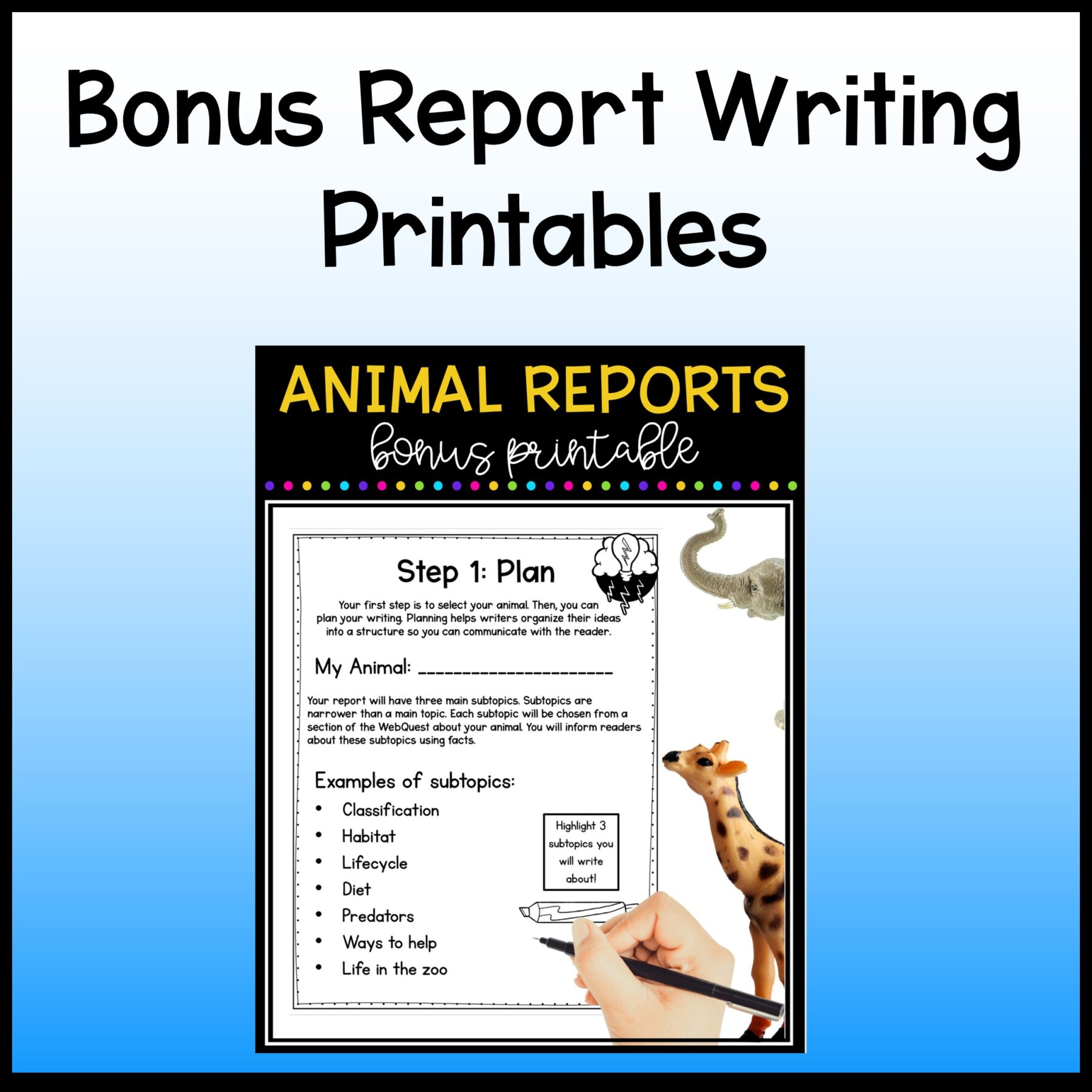 Ocean Animals Webquest Bundle & Report Writing Bonus - 2nd-5th Grade - Image 13
