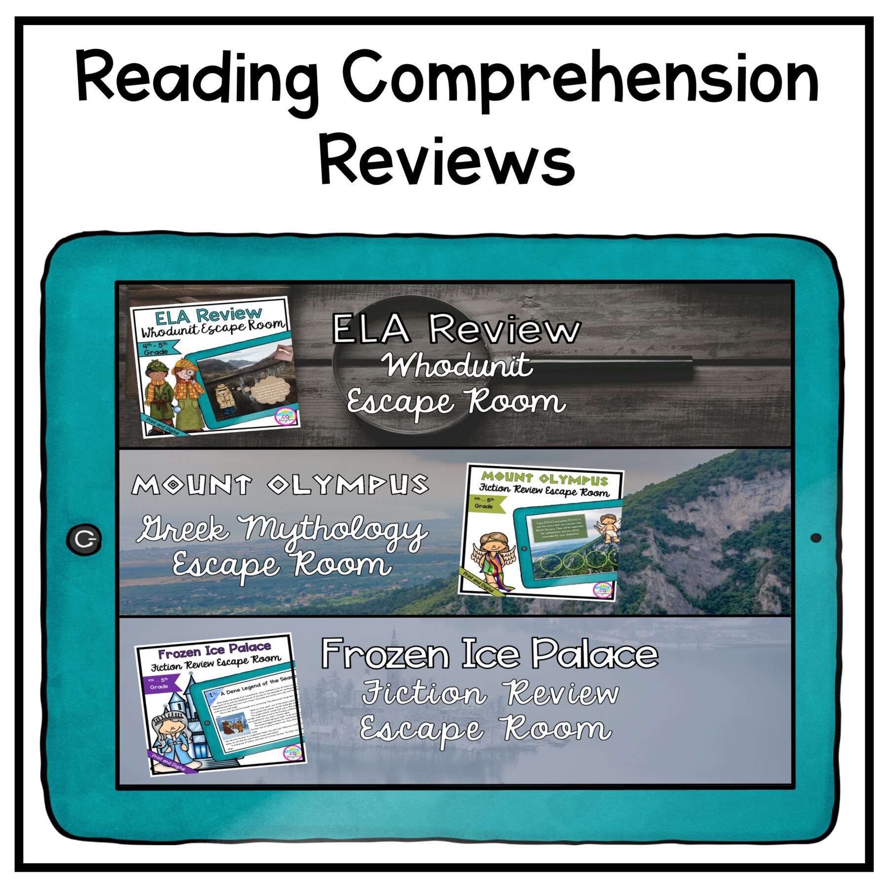 Reading Comprehension Review Escape Room Bundle 4th 5th Grade Printable Digital - Image 2