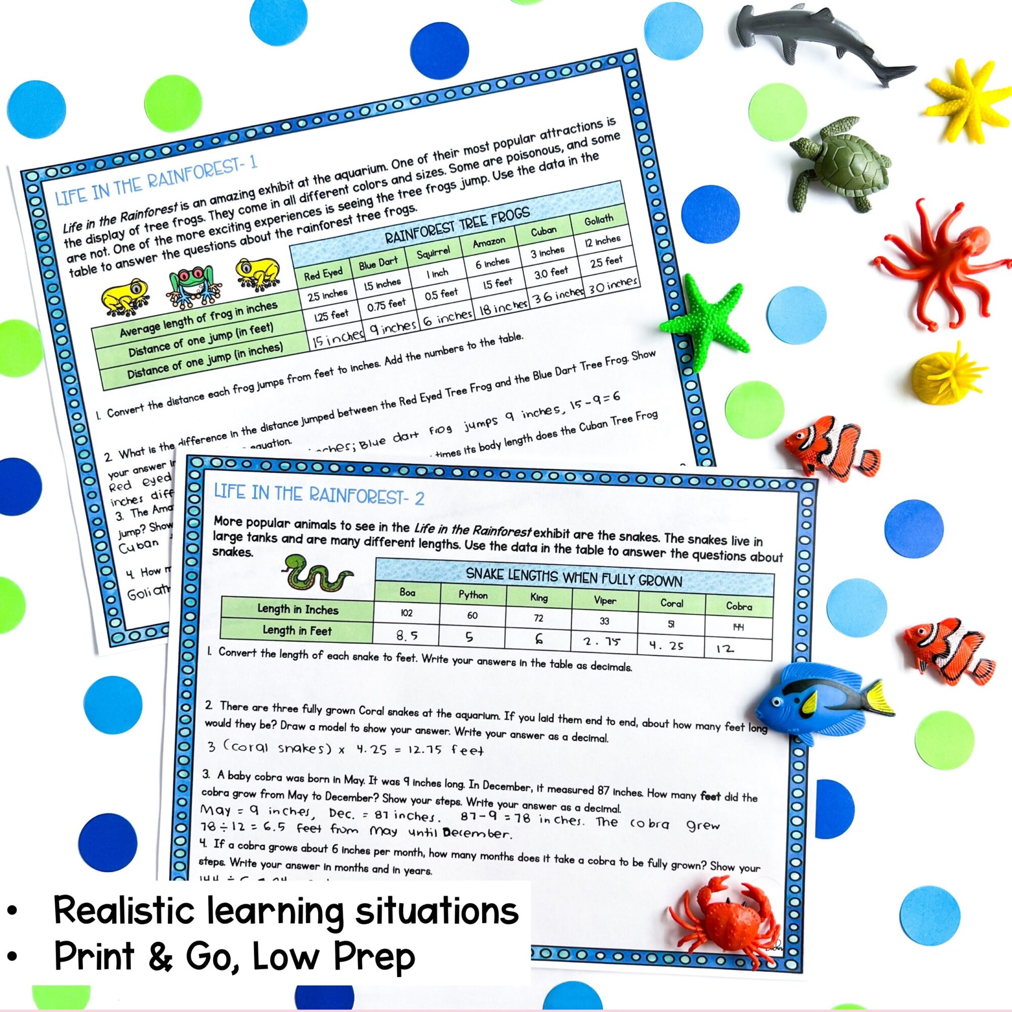 5th Grade Math Project Based Learning - Trip to the Aquarium PBL Print & Digital - Image 2