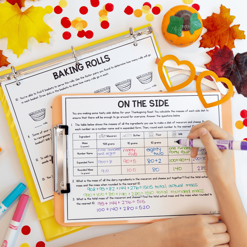 Thanksgiving Feast - Project Based Learning - 4th Grade Math - Print & Digital - Image 2