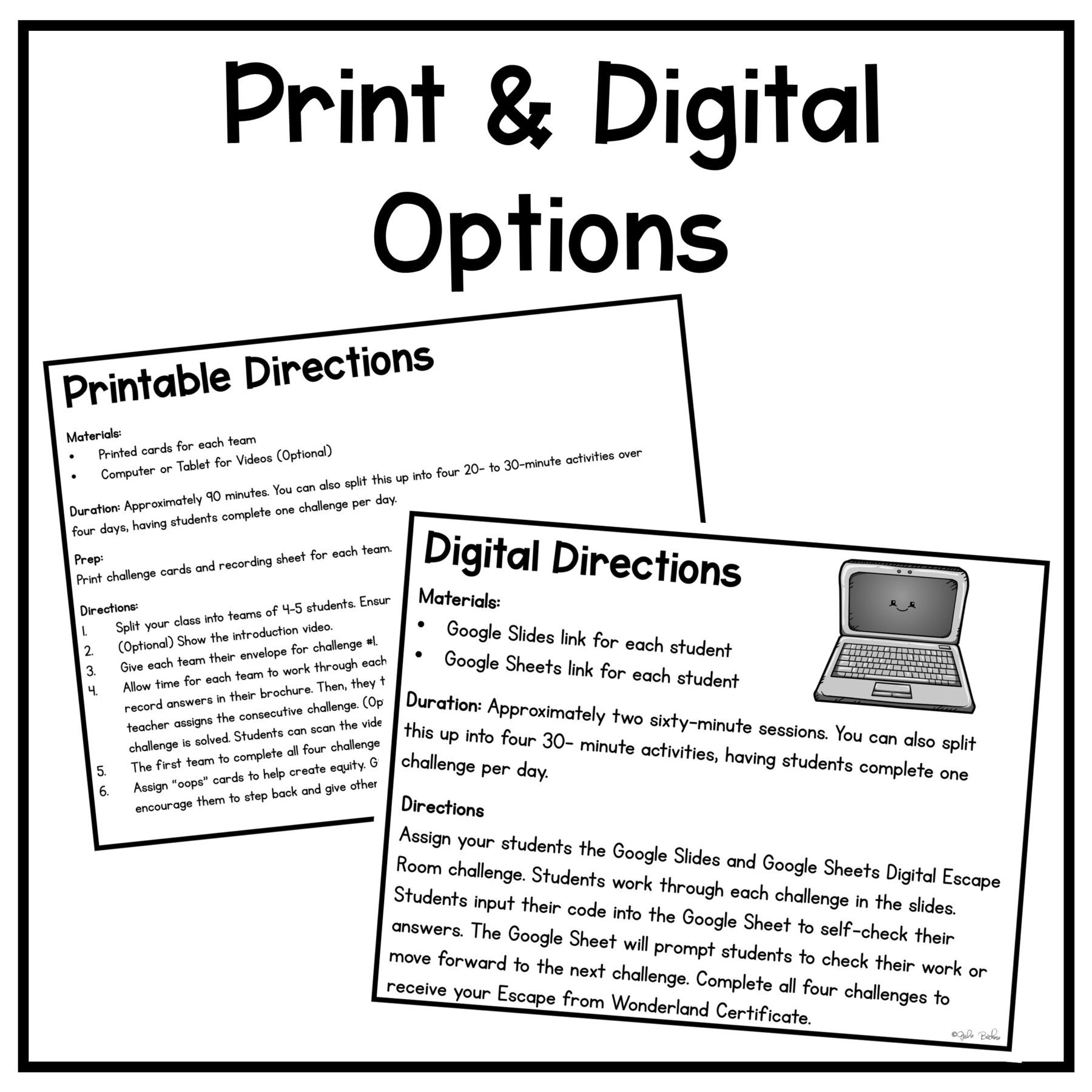 Reading Comprehension Review Escape Room Bundle 2nd 3rd Print Digital Activities - Image 3