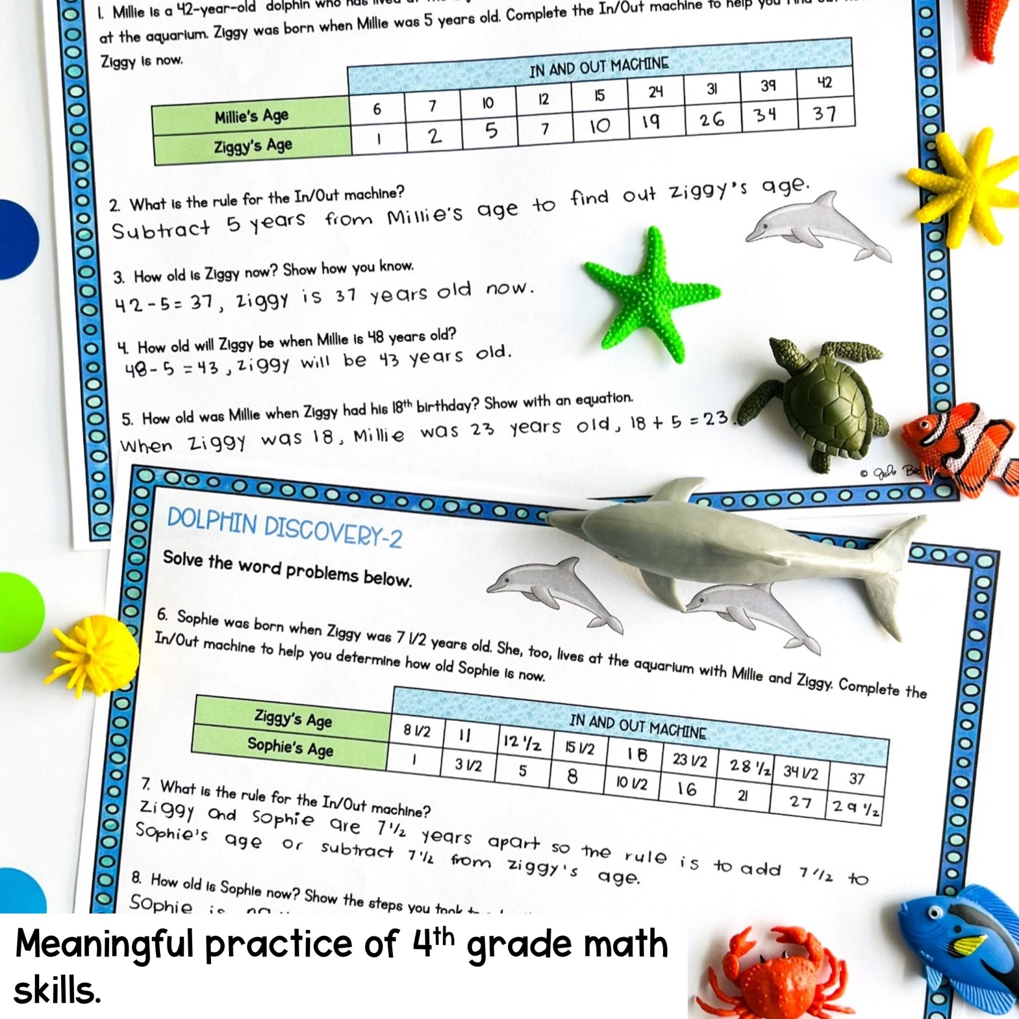 4th Grade Math Project Based Learning - Trip to the Aquarium PBL Print & Digital - Image 3