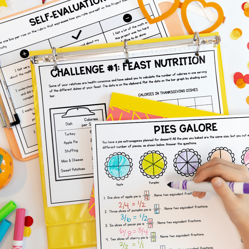 Thanksgiving Feast - Project Based Learning - 4th Grade Math - Print & Digital - Image 3