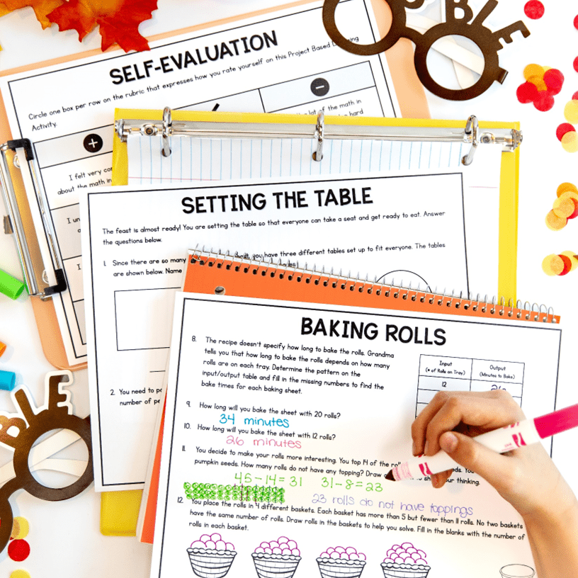 Thanksgiving Feast Project Based Learning 3rd Grade Math Activity & Worksheets - Image 3