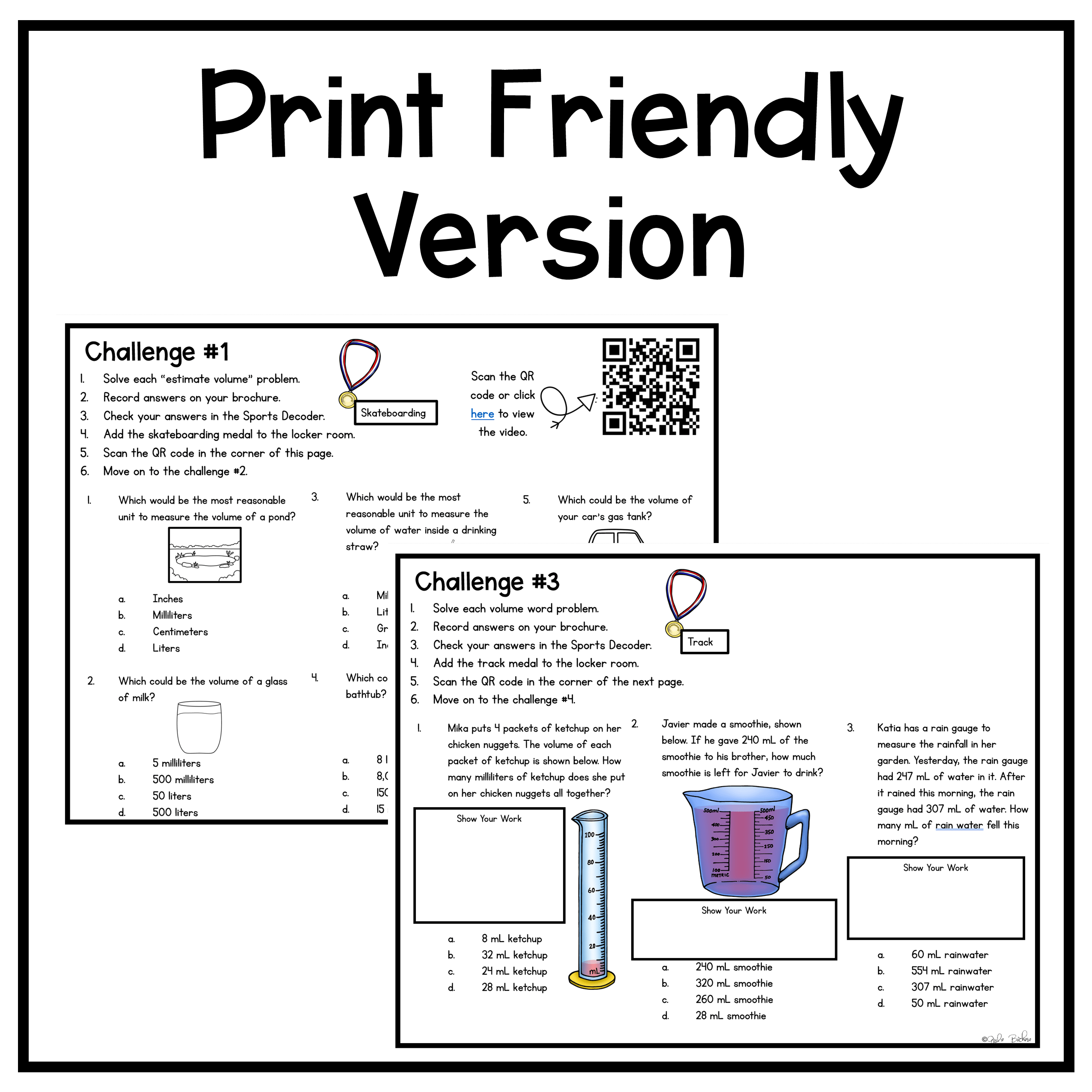 Measure & Estimate Volume & Mass & Word Problems 3rd Grade Escape Room 3.MD.A.2 - Image 3