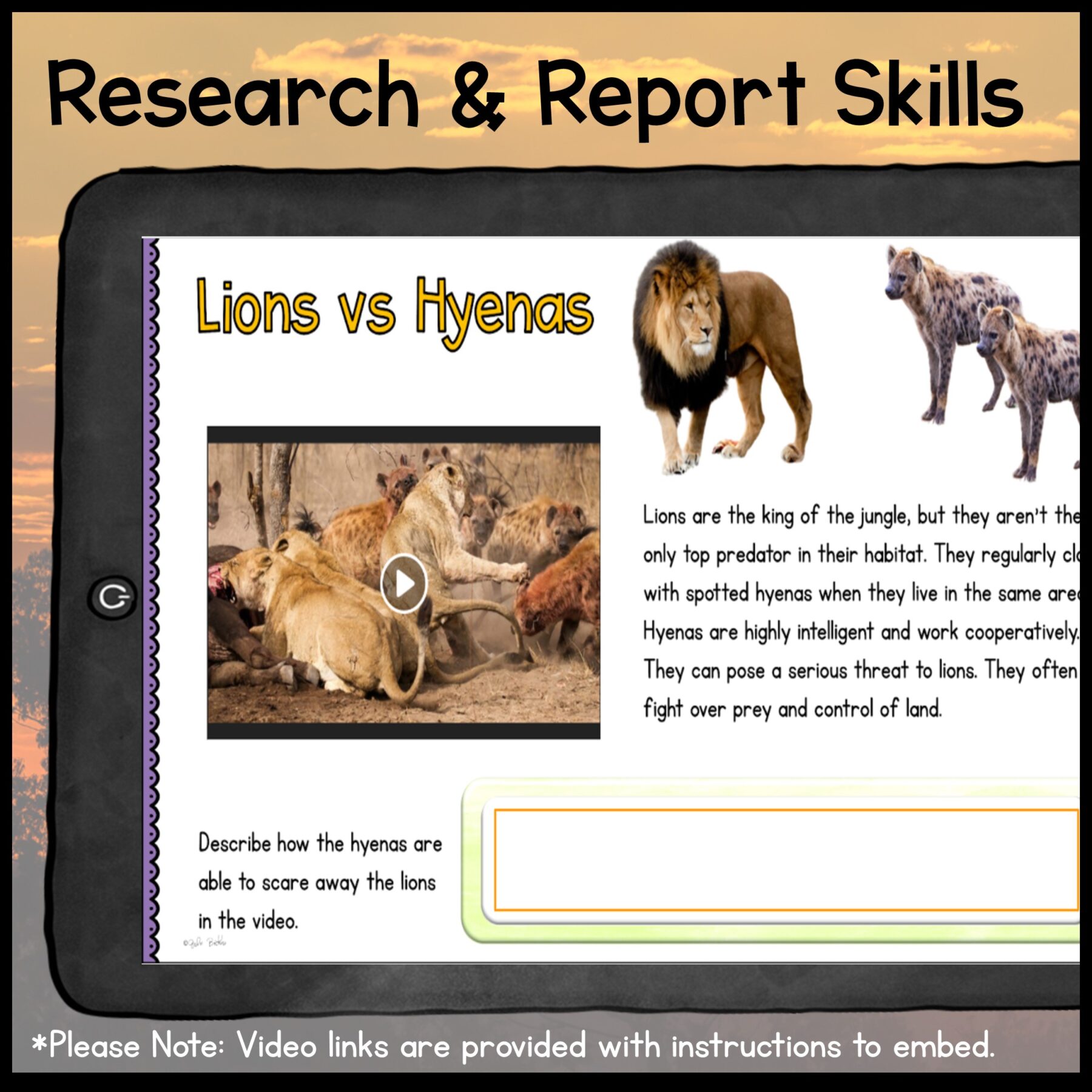 Savanna Animals Digital Research WebQuest BUNDLE - 2nd-5th Grade - Google Slides - Image 4