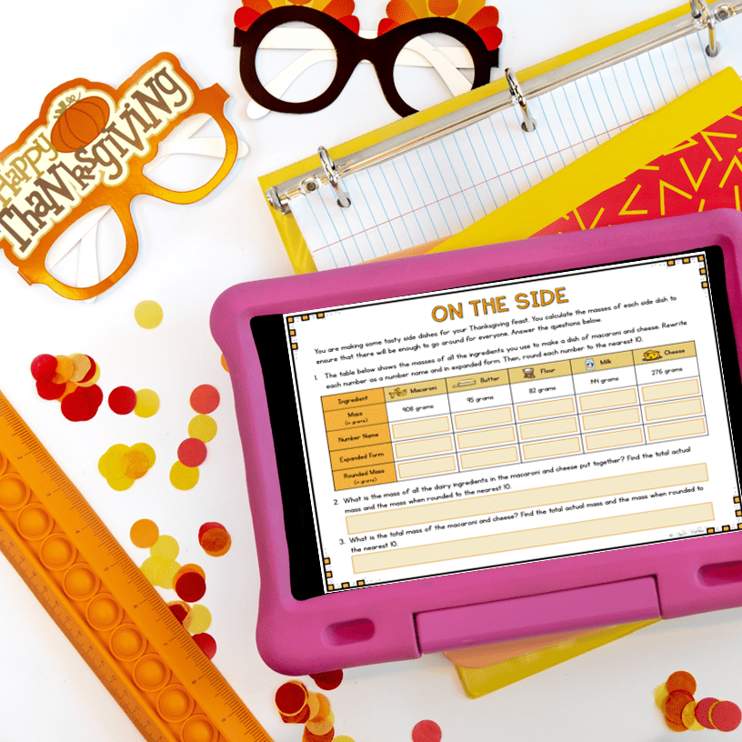 Thanksgiving Feast - Project Based Learning - 4th Grade Math - Print & Digital - Image 4