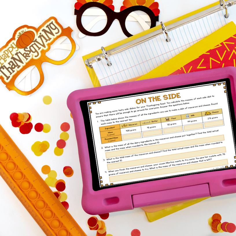 Thanksgiving Feast Project Based Learning 3rd Grade Math Activity & Worksheets - Image 4