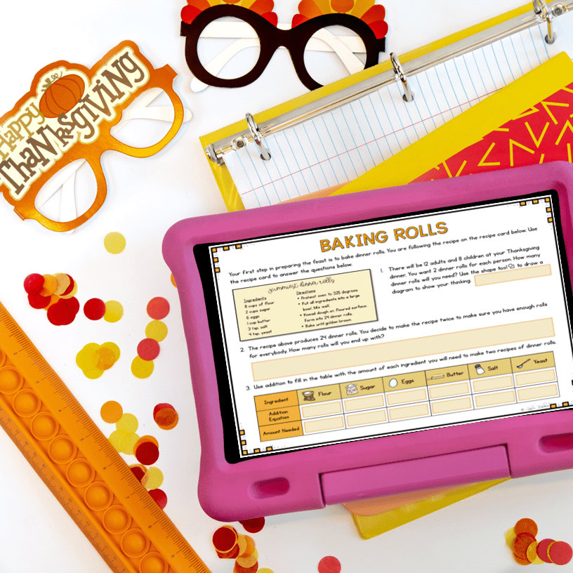 Thanksgiving Feast Project Based Learning 2nd Grade Math Activity & Worksheets - Image 4