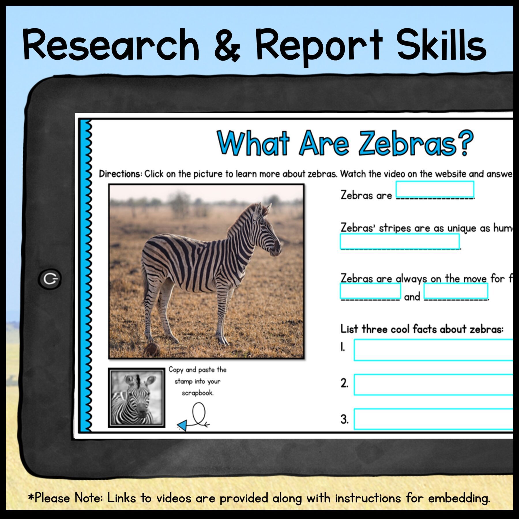 Zebras Digital Research WebQuest - 2nd-5th Grade - Google Slides - Image 4