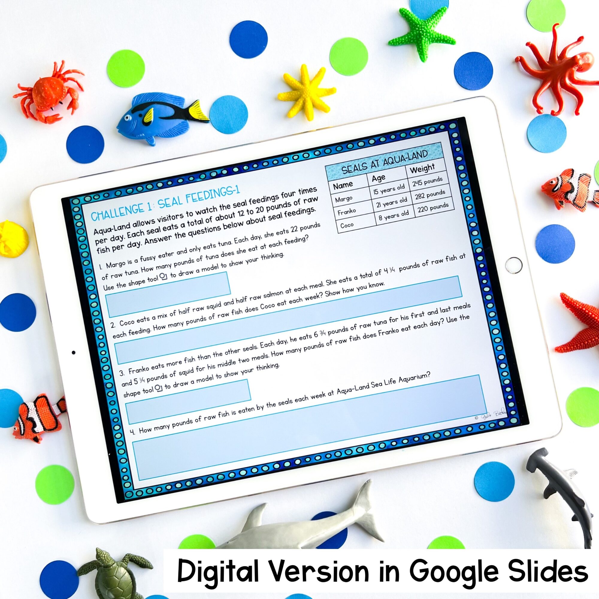 4th Grade Math Project Based Learning - Trip to the Aquarium PBL Print & Digital - Image 5