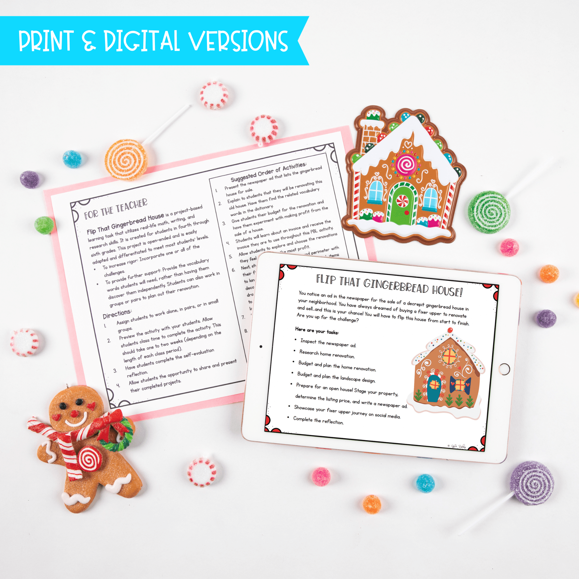 Gingerbread House 4th 5th & 6th Grade Christmas Math Writing Activity - Image 2