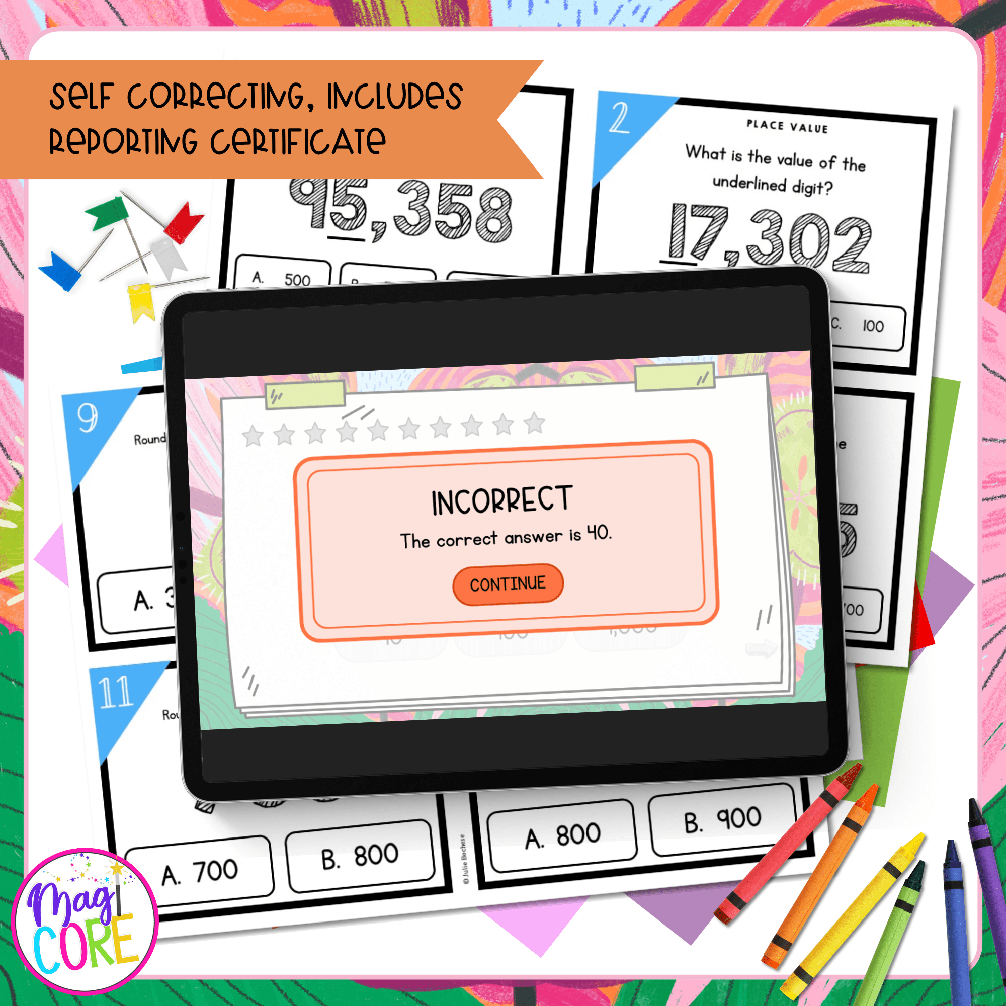 Place Value to Round to 10 or 100 - 3rd Grade Math Task Cards - 3.NBT.A.1 - Image 3