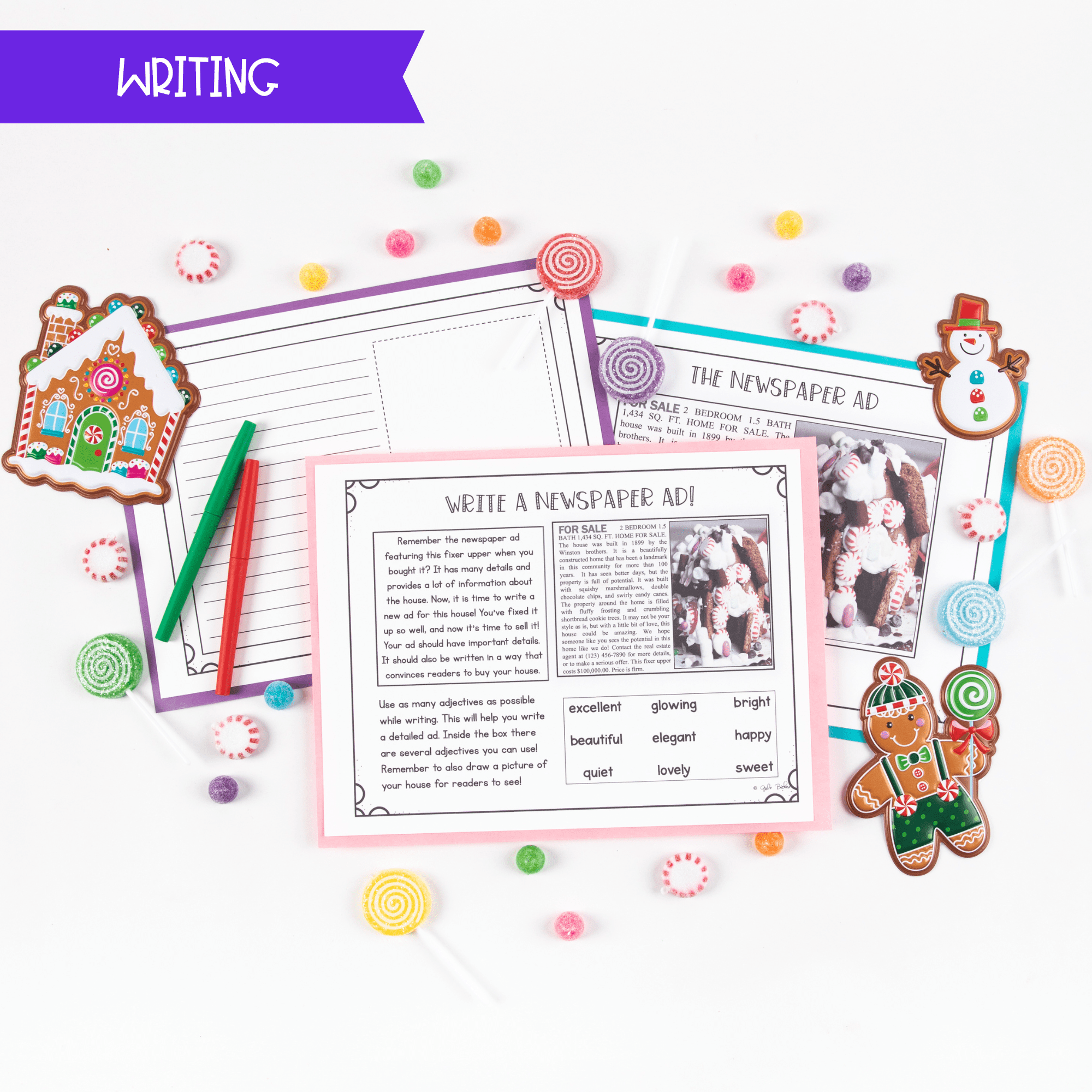Gingerbread House 2nd 3rd Grade Christmas Math Writing Activity Print & Digital - Image 6