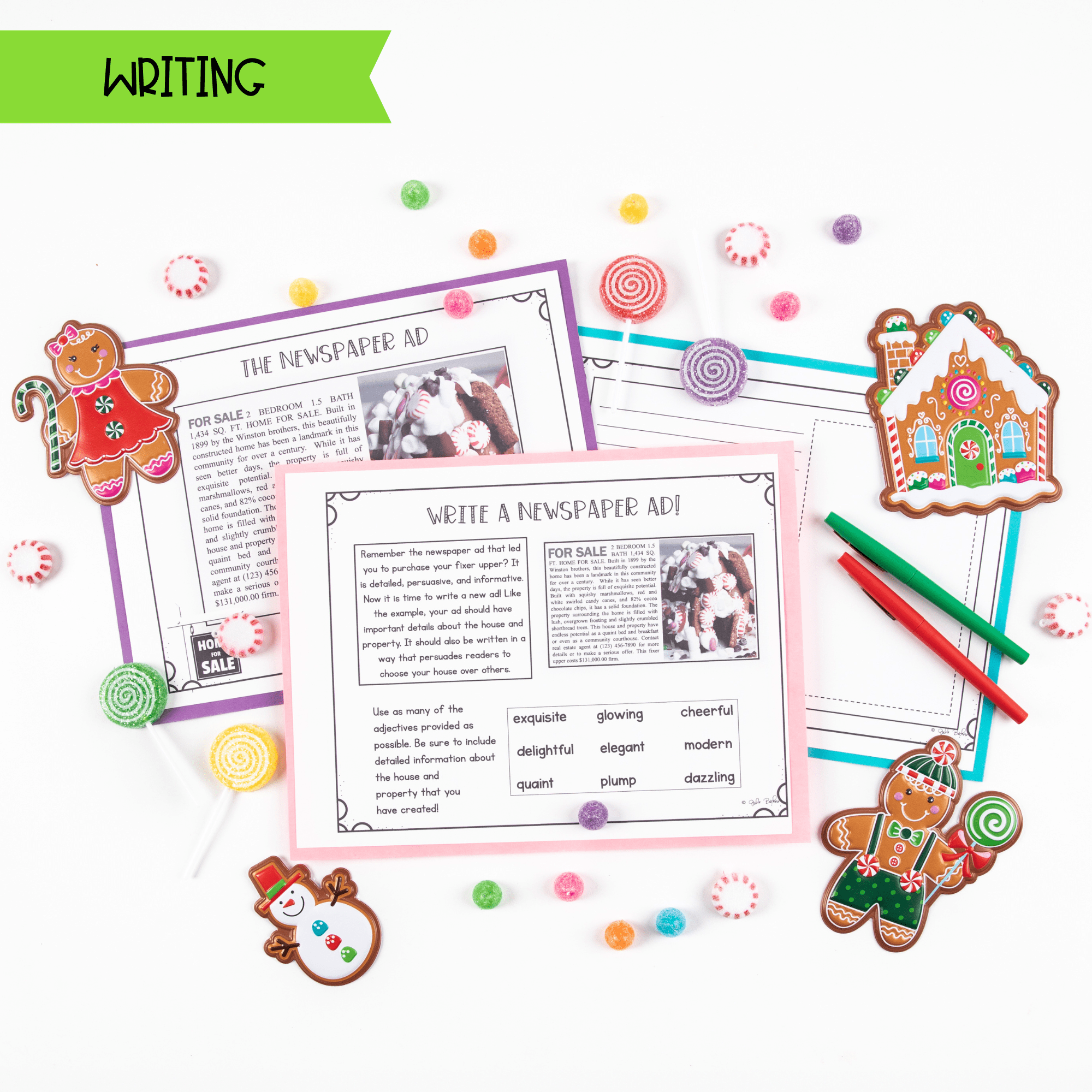 Gingerbread House 4th 5th & 6th Grade Christmas Math Writing Activity - Image 6
