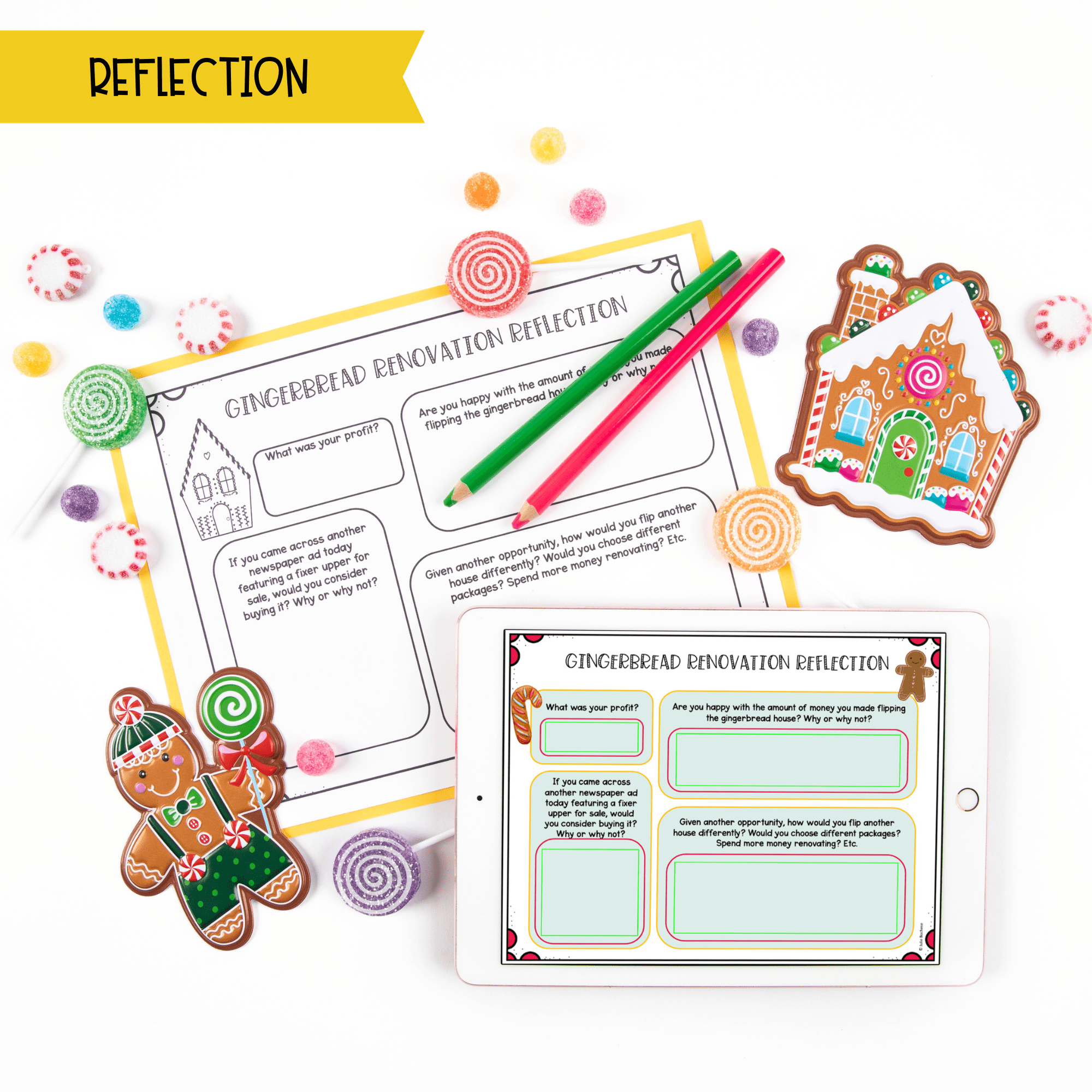 Gingerbread House 2nd 3rd Grade Christmas Math Writing Activity Print & Digital - Image 8