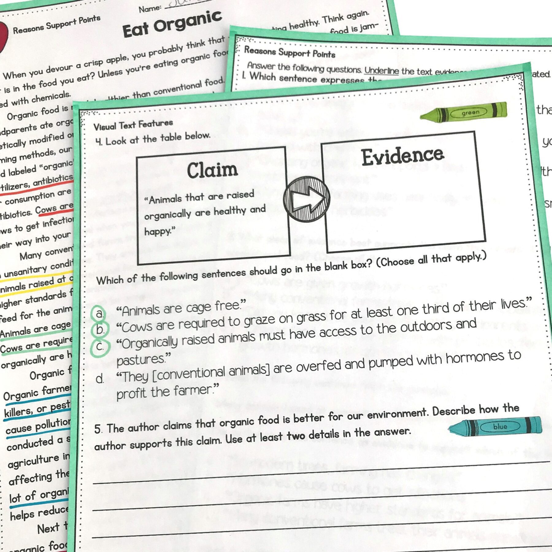 Author's Claims 4th & 5th Grade Florida BEST Standards ELA.4.R.2.4 ELA.5.R.2.4 - Image 2