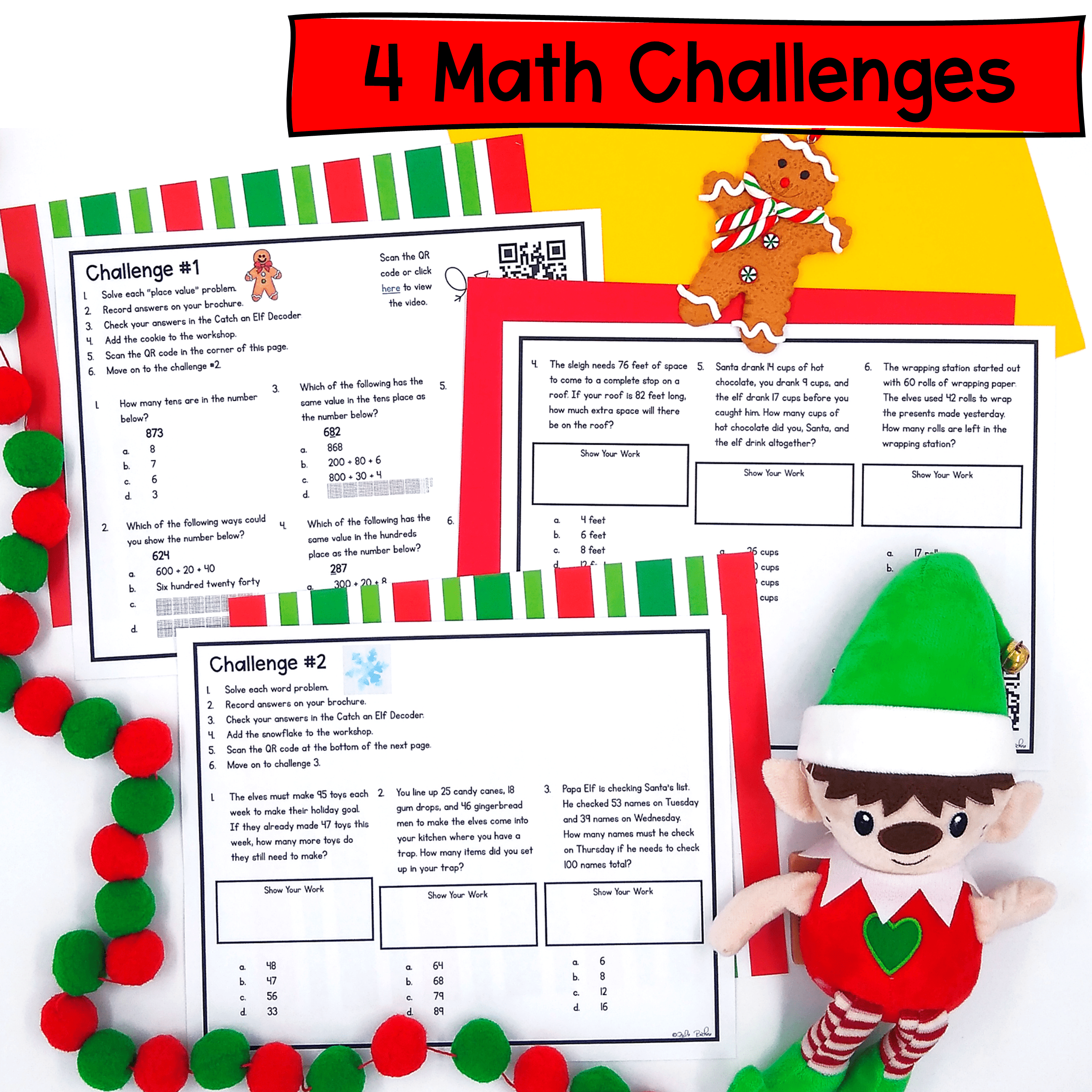 Christmas Elf - 2nd Grade Math Escape Room & Webscape Digital Activities - Image 2
