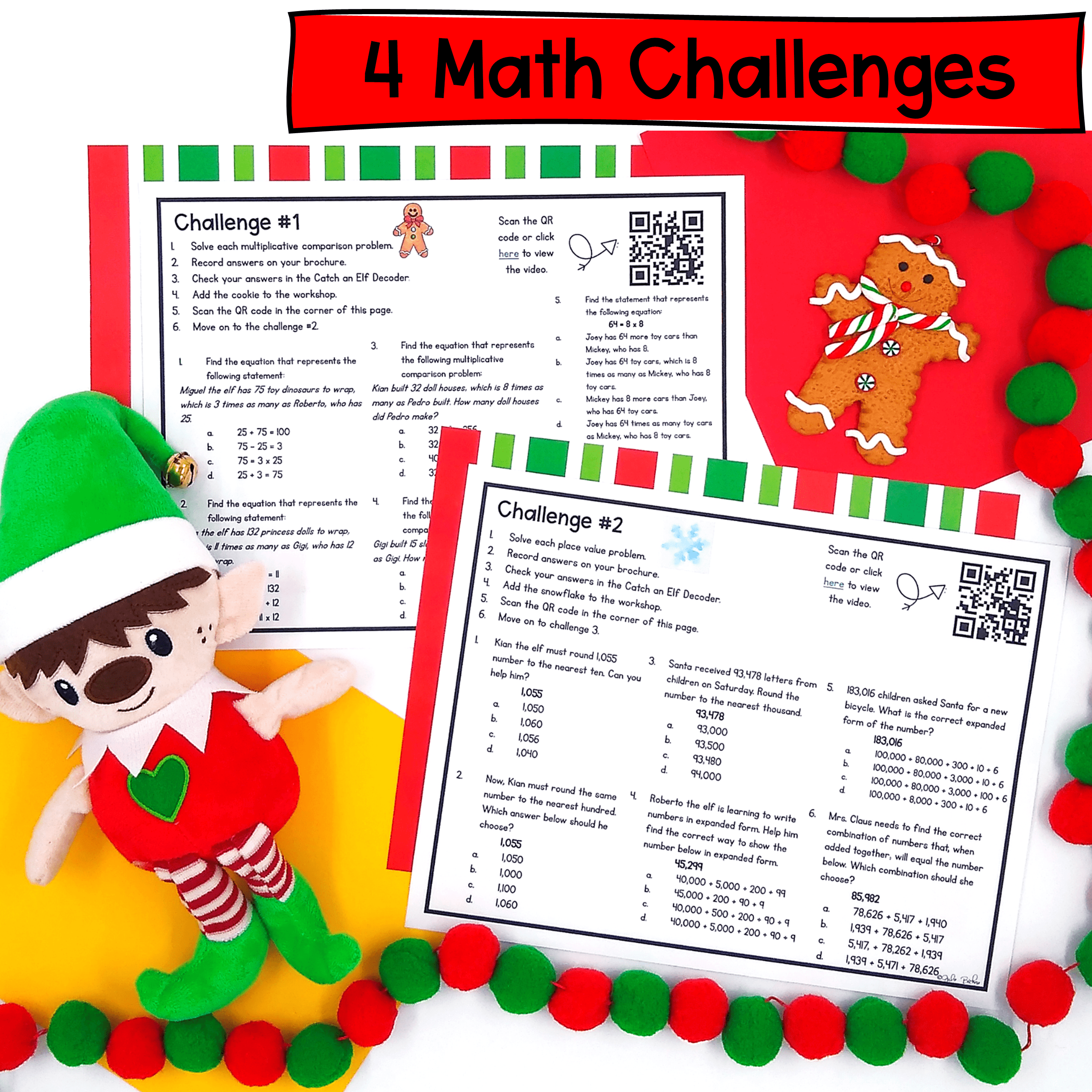 Christmas Elf - 4th Grade Math Escape Room & Webscape Digital Activities - Image 2