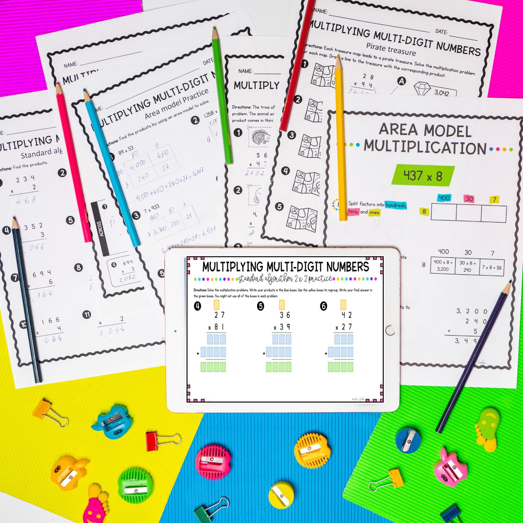 Multiplying Multi-Digit Numbers - 4th Grade Math - Print & Digital - 4.NBT.B.5 - Image 4