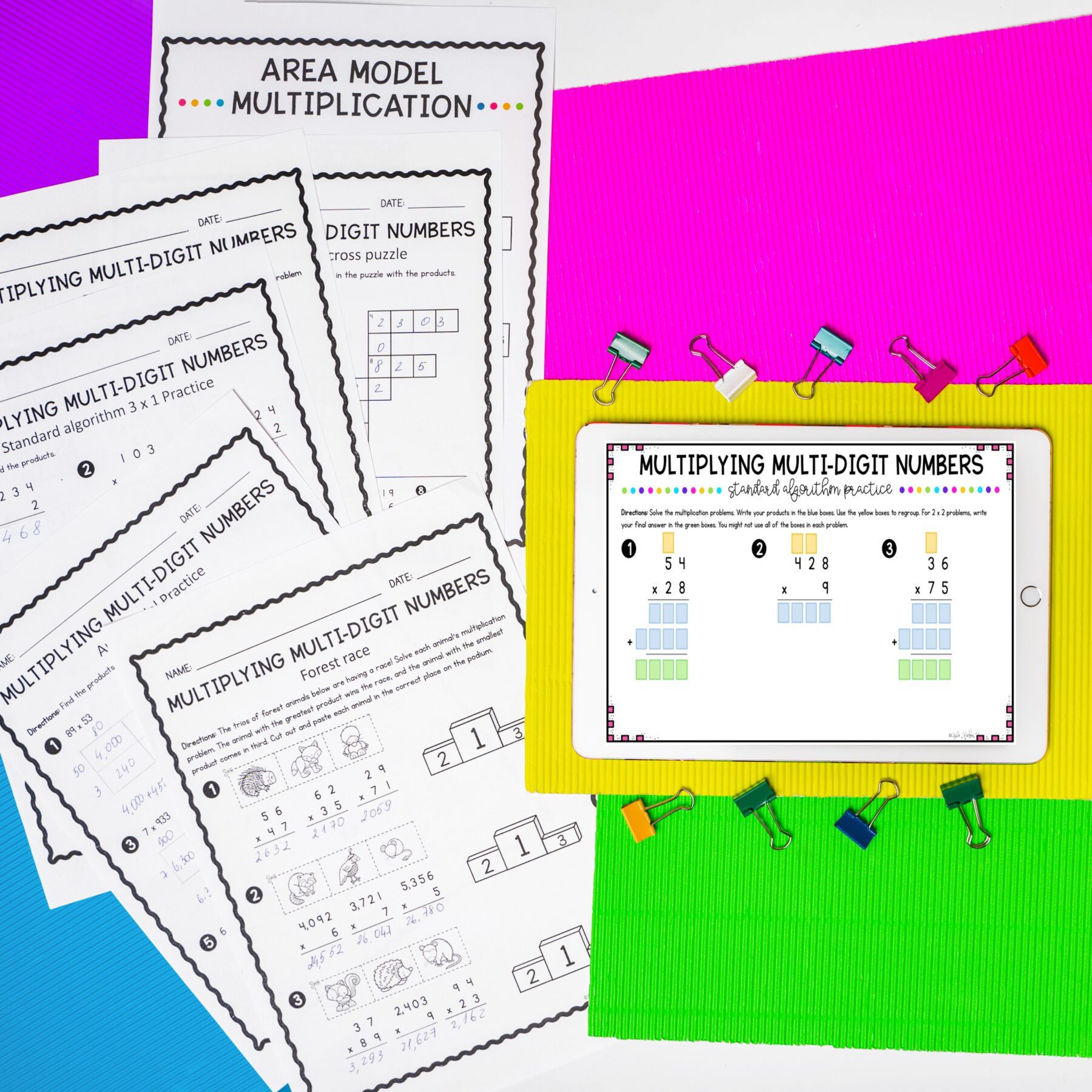 Multiplying Multi-Digit Numbers - 4th Grade Math - Print & Digital - 4.NBT.B.5 - Image 5