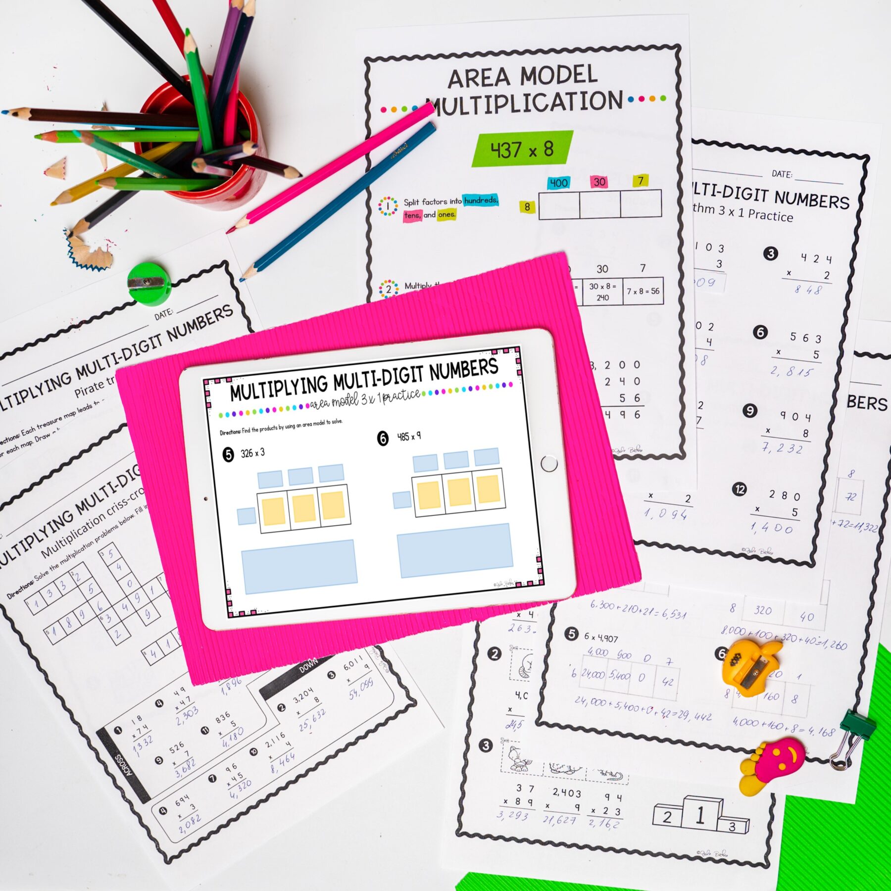 Multiplying Multi-Digit Numbers - 4th Grade Math - Print & Digital - 4.NBT.B.5 - Image 6