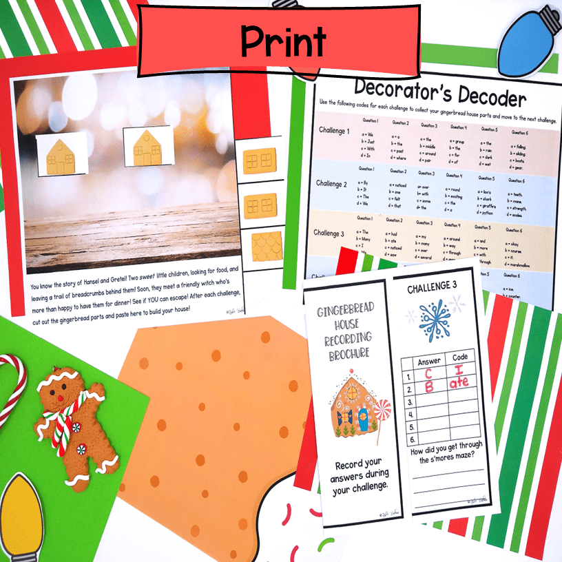 Gingerbread House Reading Escape Room 2nd 3rd Grade Christmas Holidays Activity - Image 2