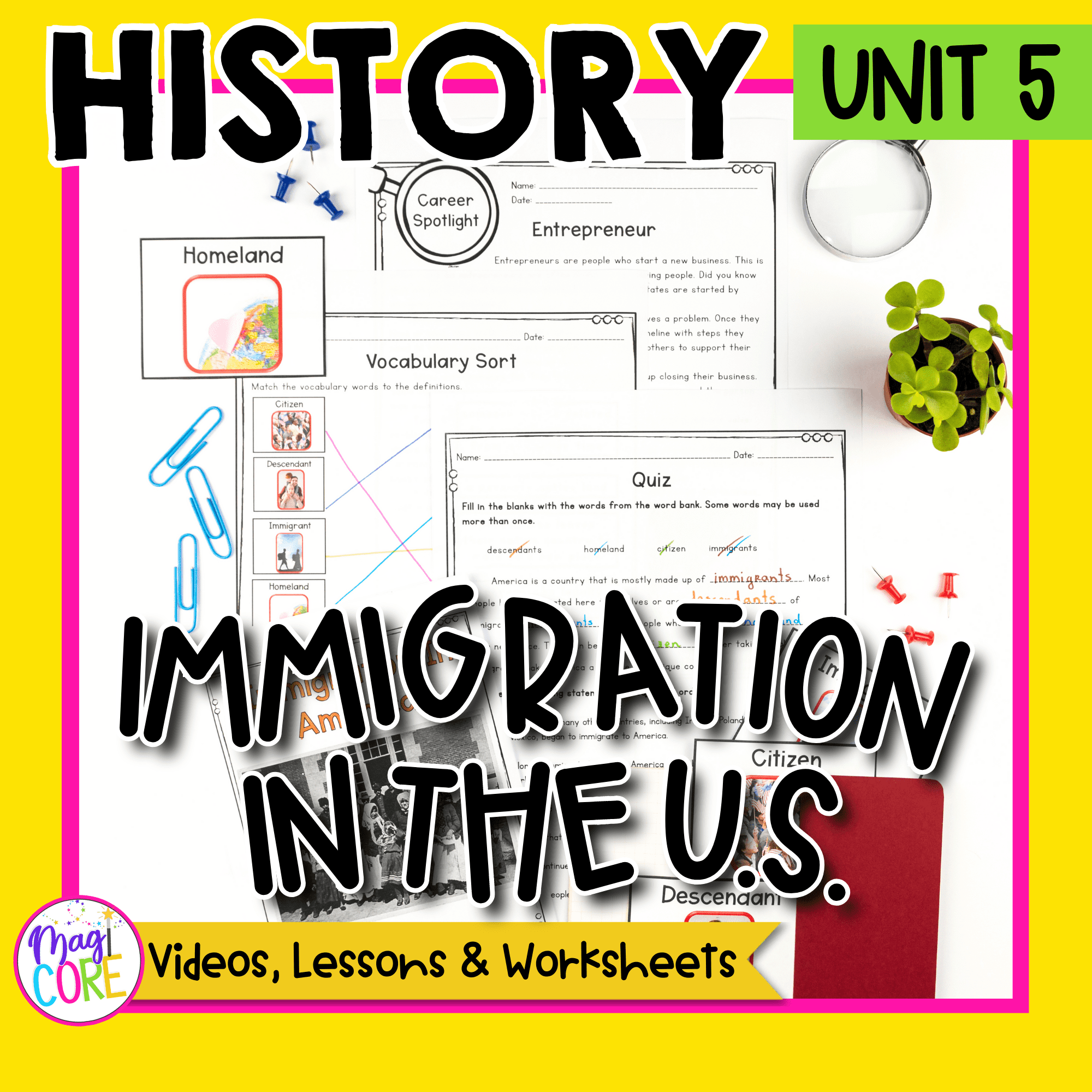 History Unit 5: Immigration in America Social Studies Lessons