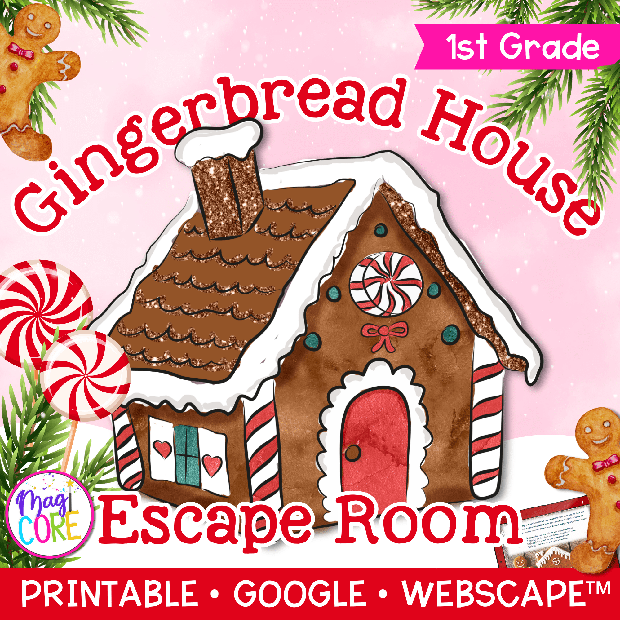 Gingerbread House Escape Room & Webscape™ - 1st Grade