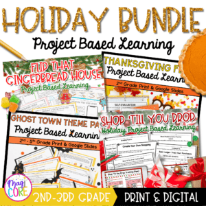 Holiday Project Based Learning Growing Bundle - 2nd-3rd Grade - Digital & Print