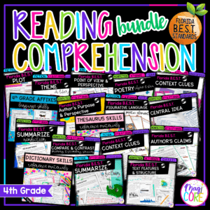 4th Grade Florida BEST Standards ELA Reading Comprehension Bundle FL B.E.S.T.