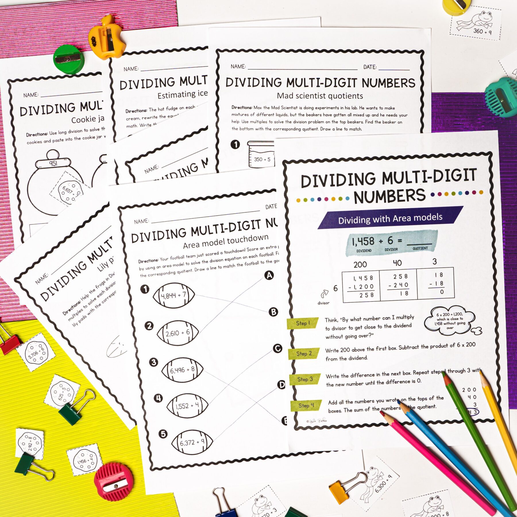 Dividing Multi-Digit Numbers - 4th Grade Math - Print & Digital - 4.NBT.B.6 - Image 2