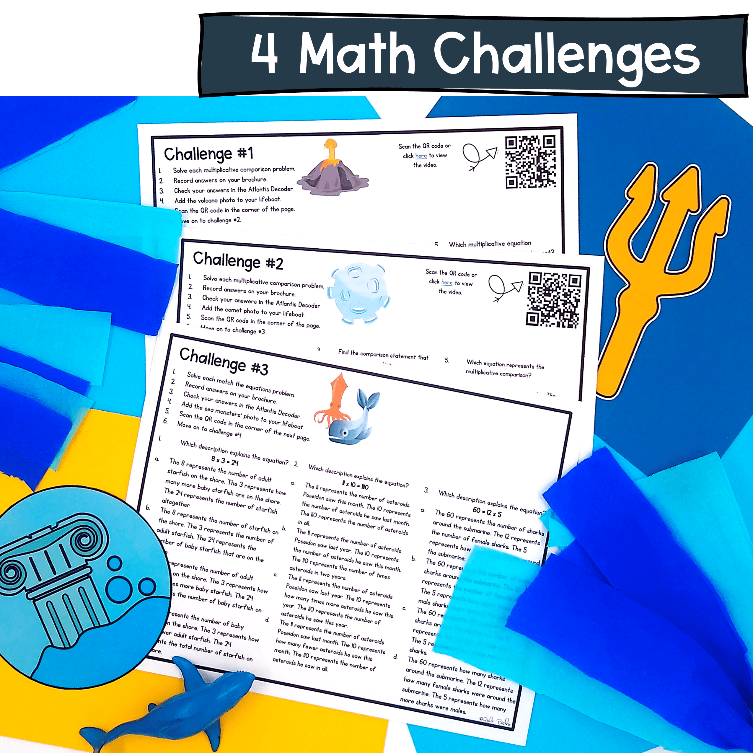 Multiplicative Comparison Math Escape Room & Webscape - 4th Grade Word Problems - Image 2