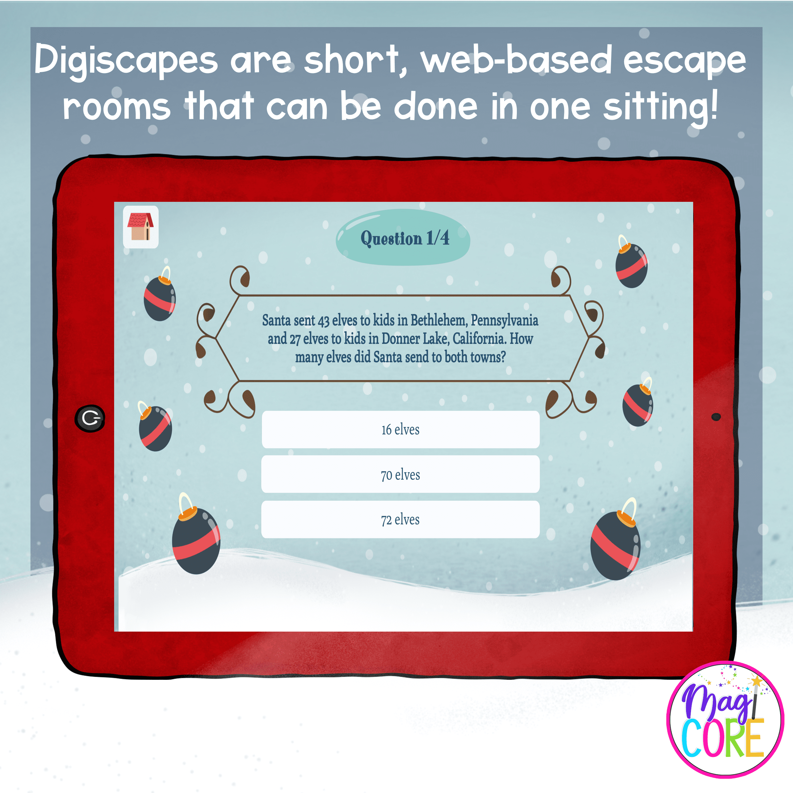 Christmas Mini Escape Room Differentiated Addition and Subtraction - Image 2
