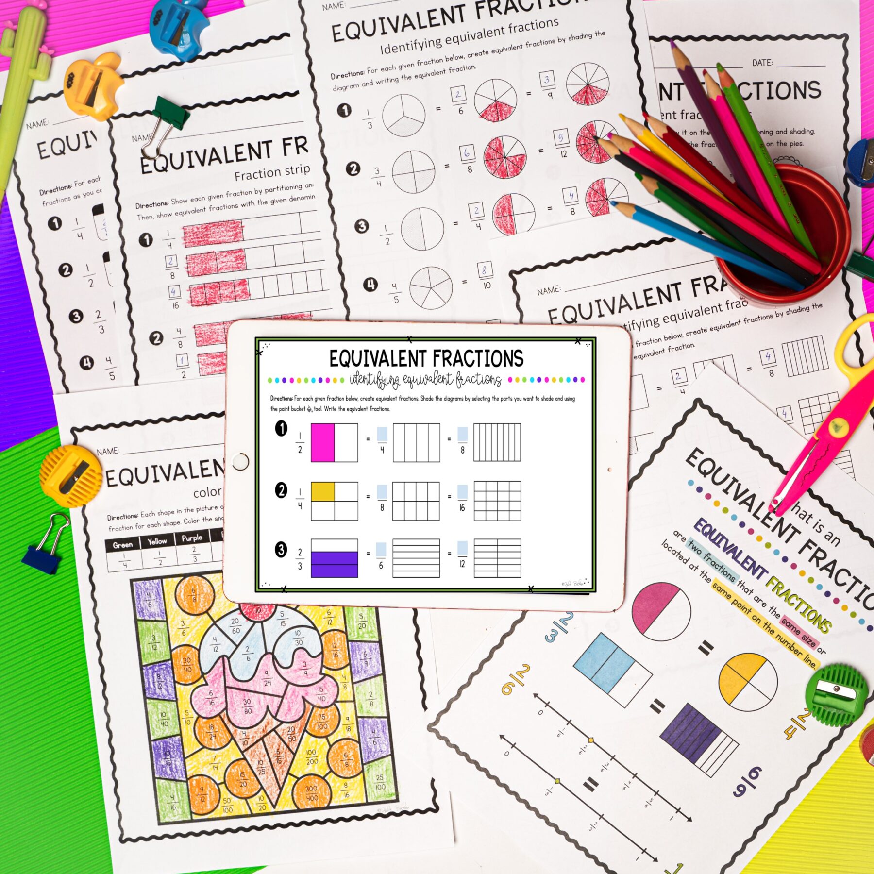 Equivalent Fractions - 4th Grade Math - Print & Digital 4.NF.A.1 - Image 3