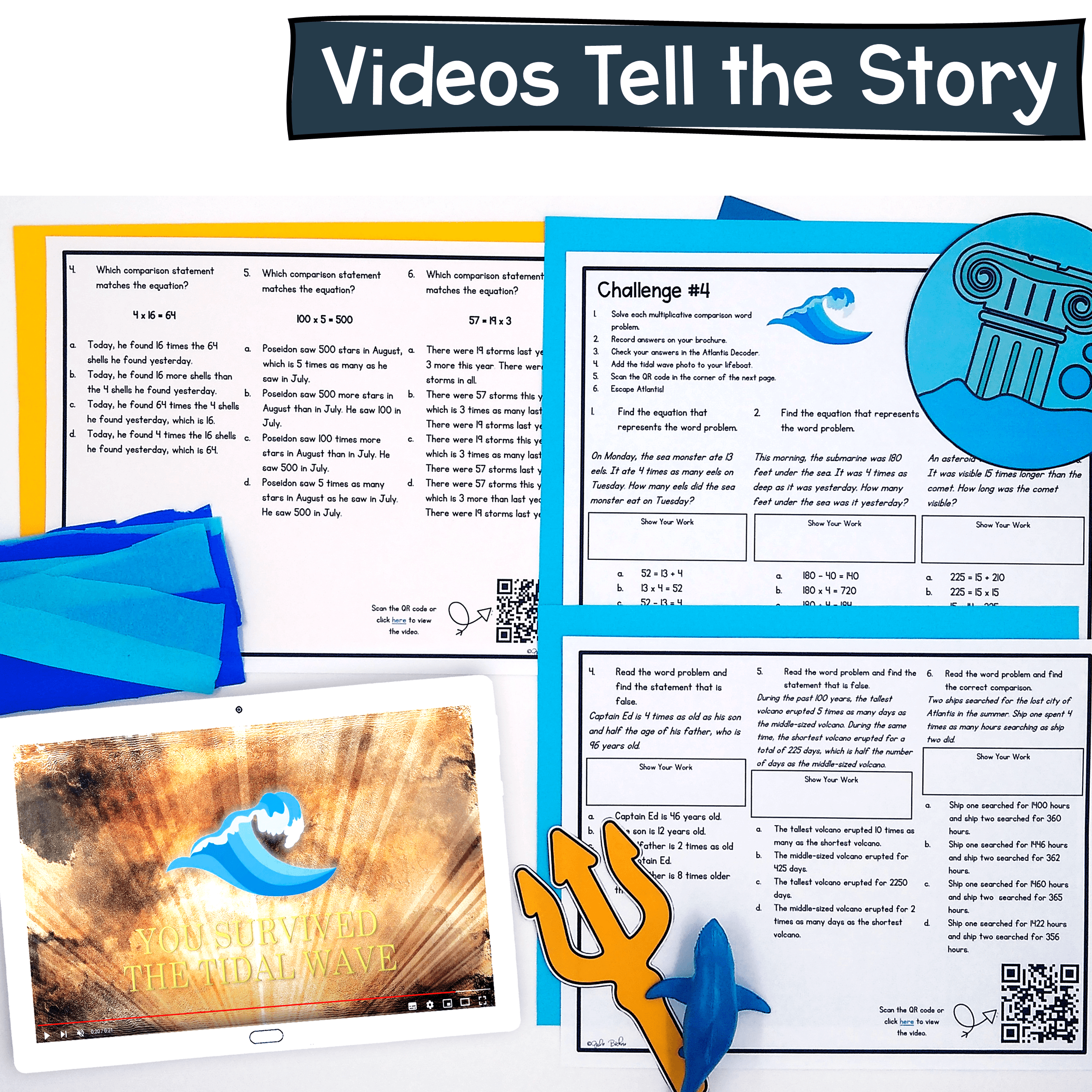 Multiplicative Comparison Math Escape Room & Webscape - 4th Grade Word Problems - Image 3