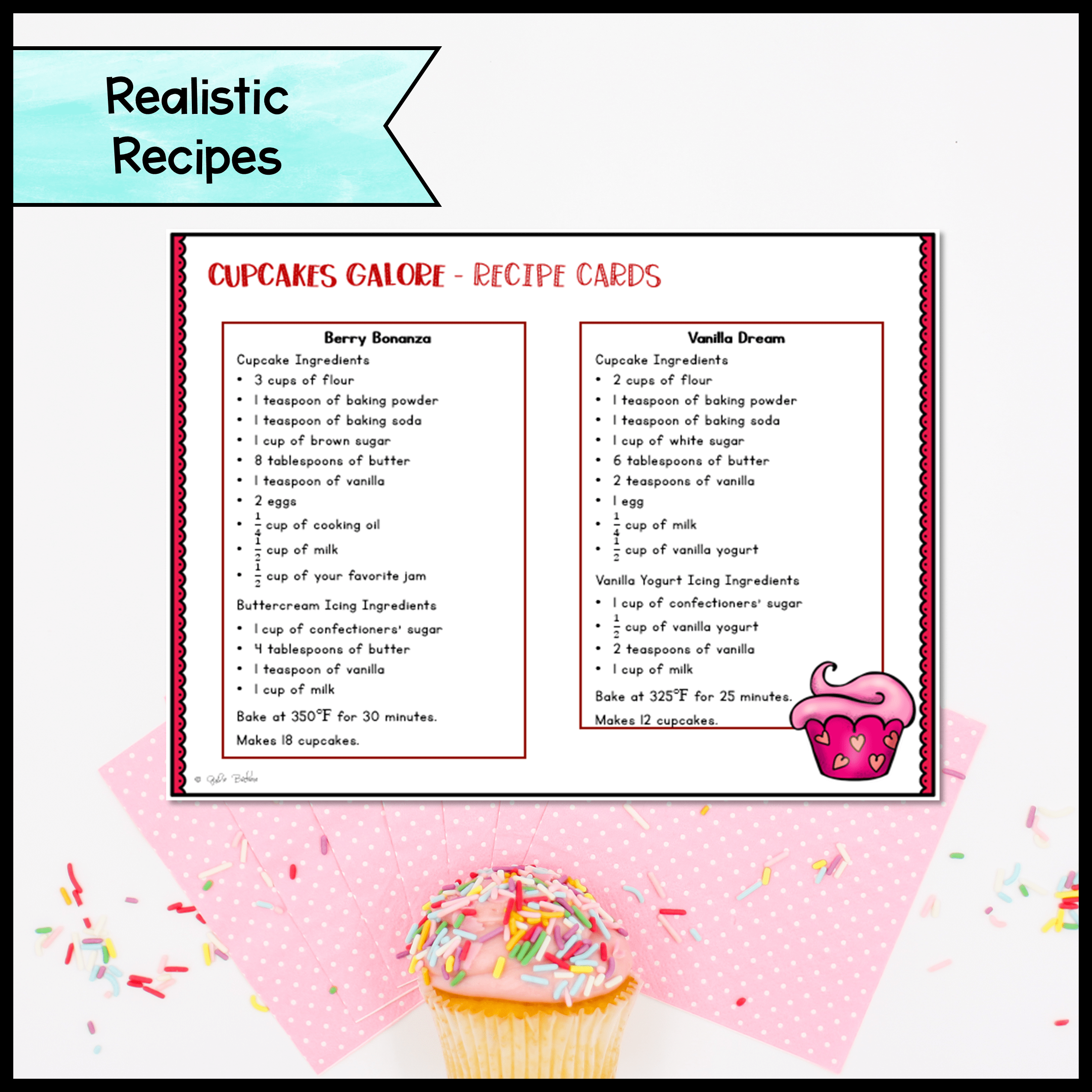 Cupcakes Galore Project Based Learning - 2nd Grade Math - Printable & Digital - Image 3